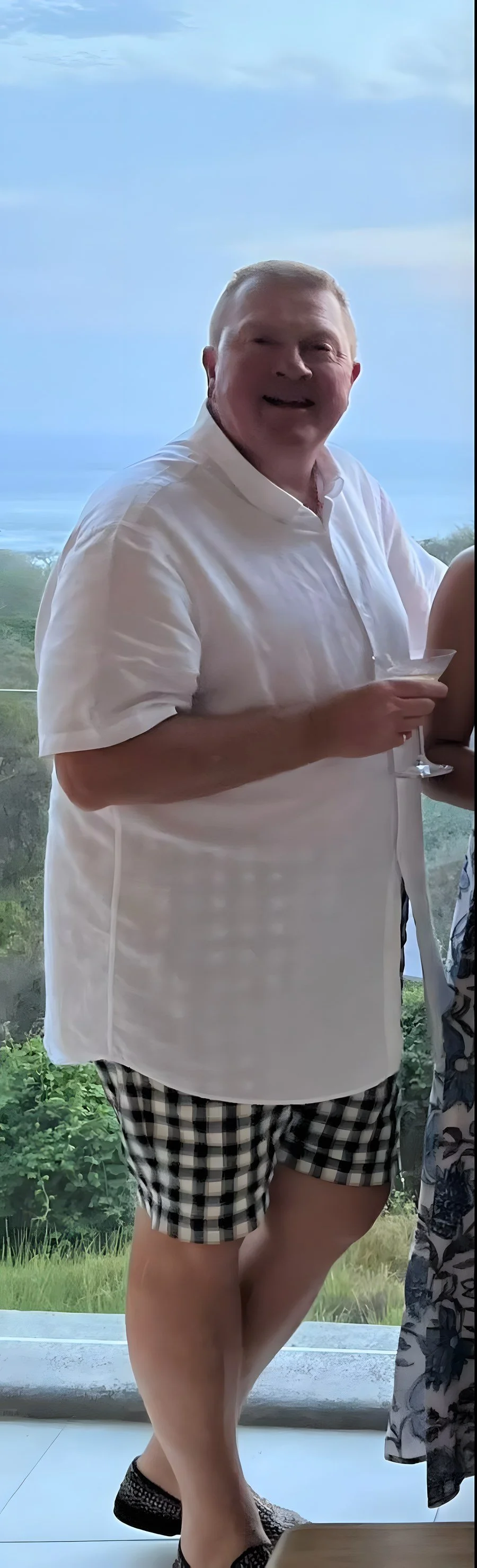 Before training with Luke: client in a white shirt on holiday
