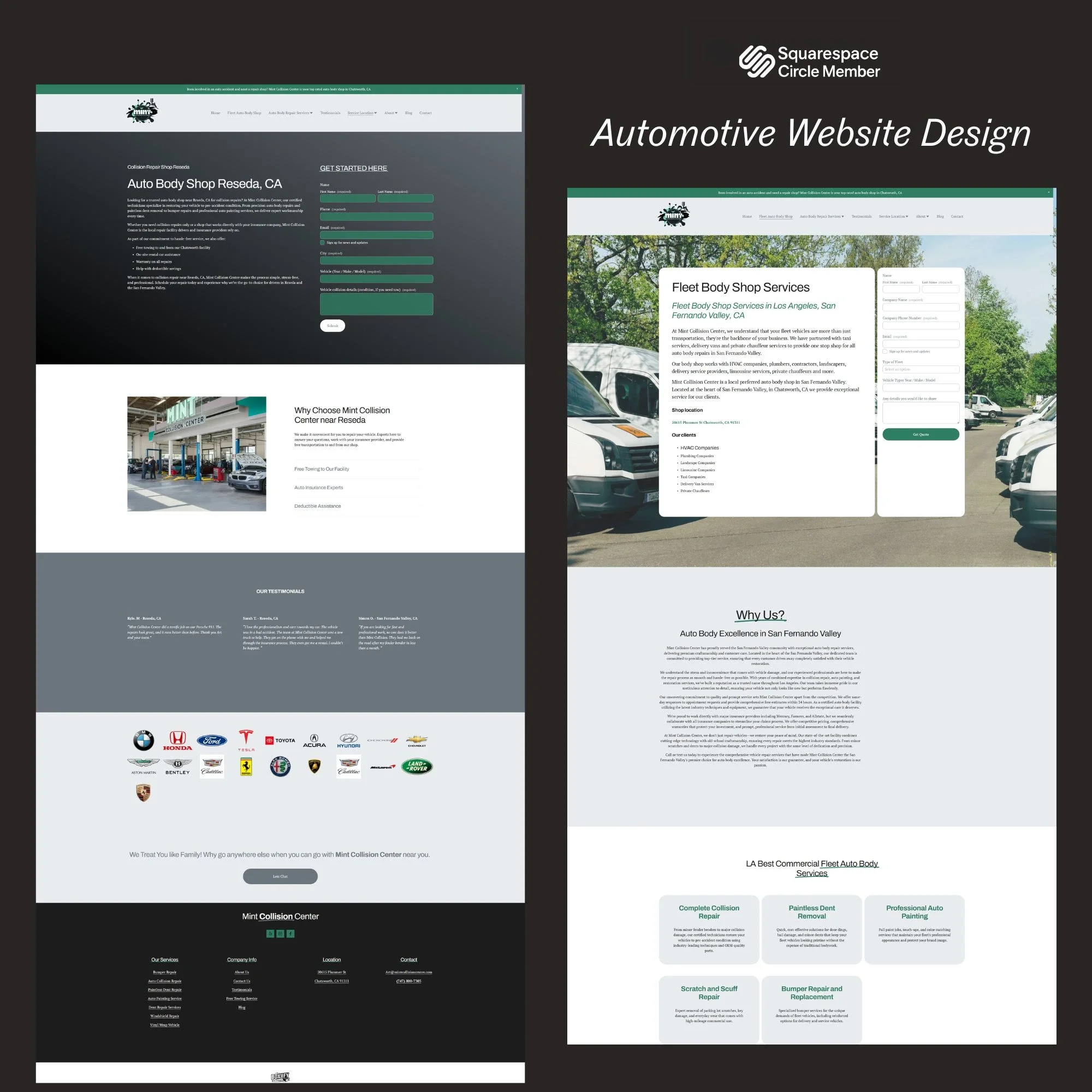 Auto Collision Center Web Designer
