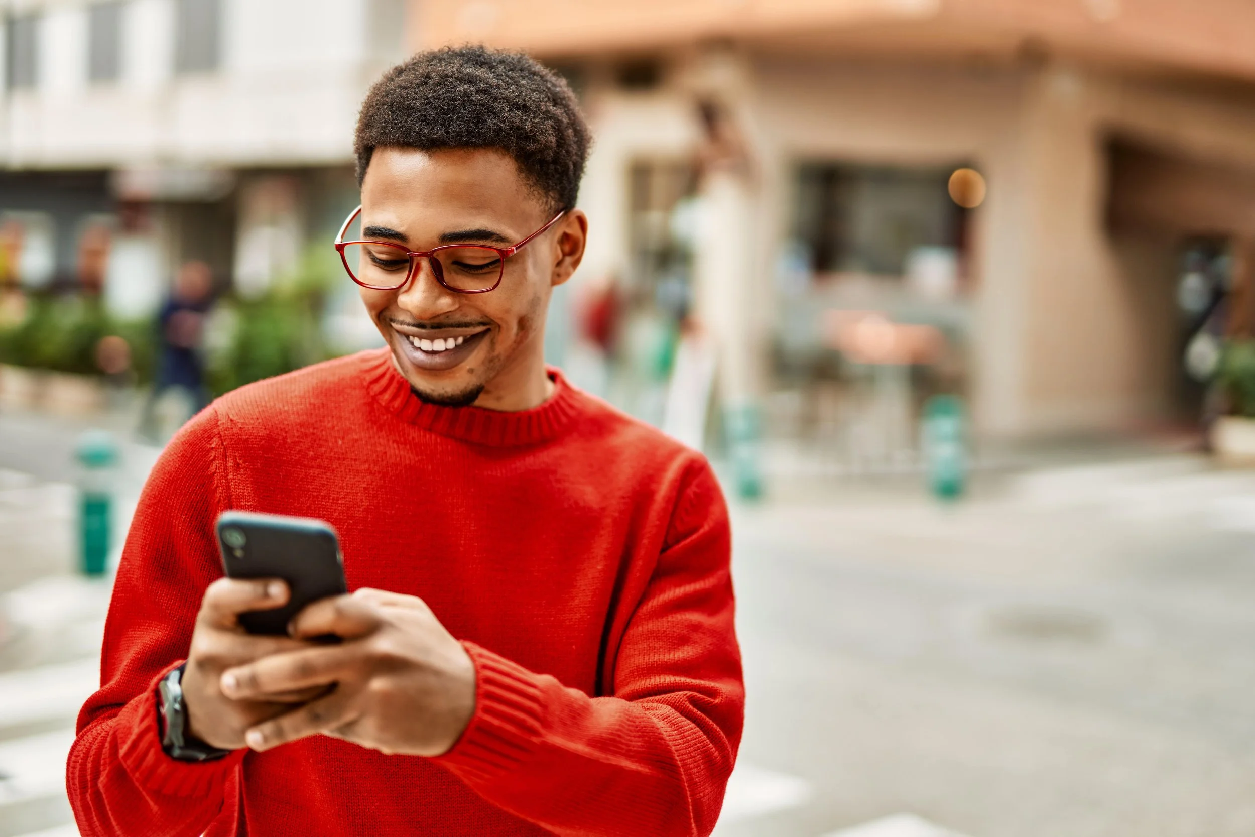 Man on Mobile App
