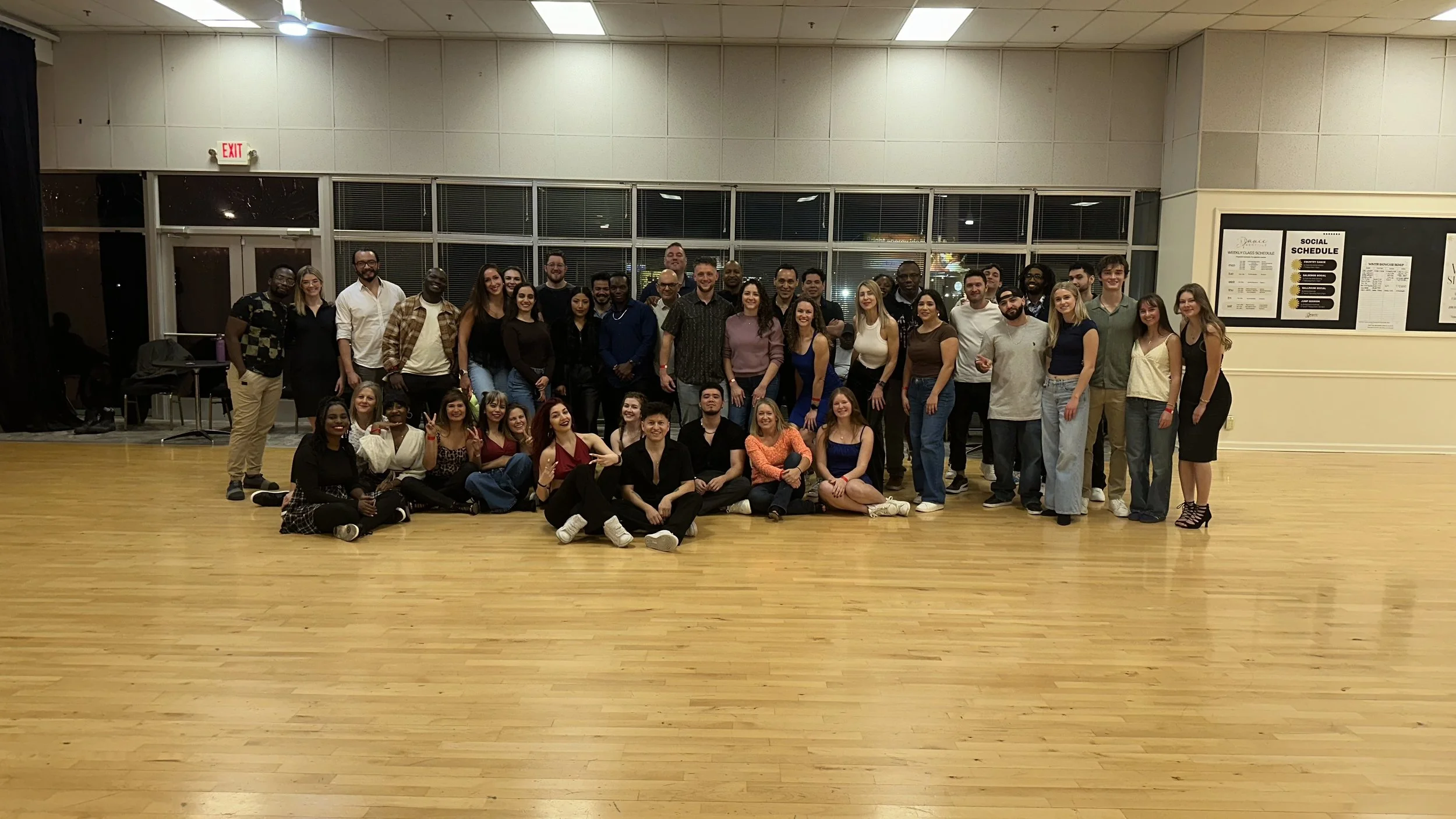 Nashville Dance City community gathered together on a dance floor
