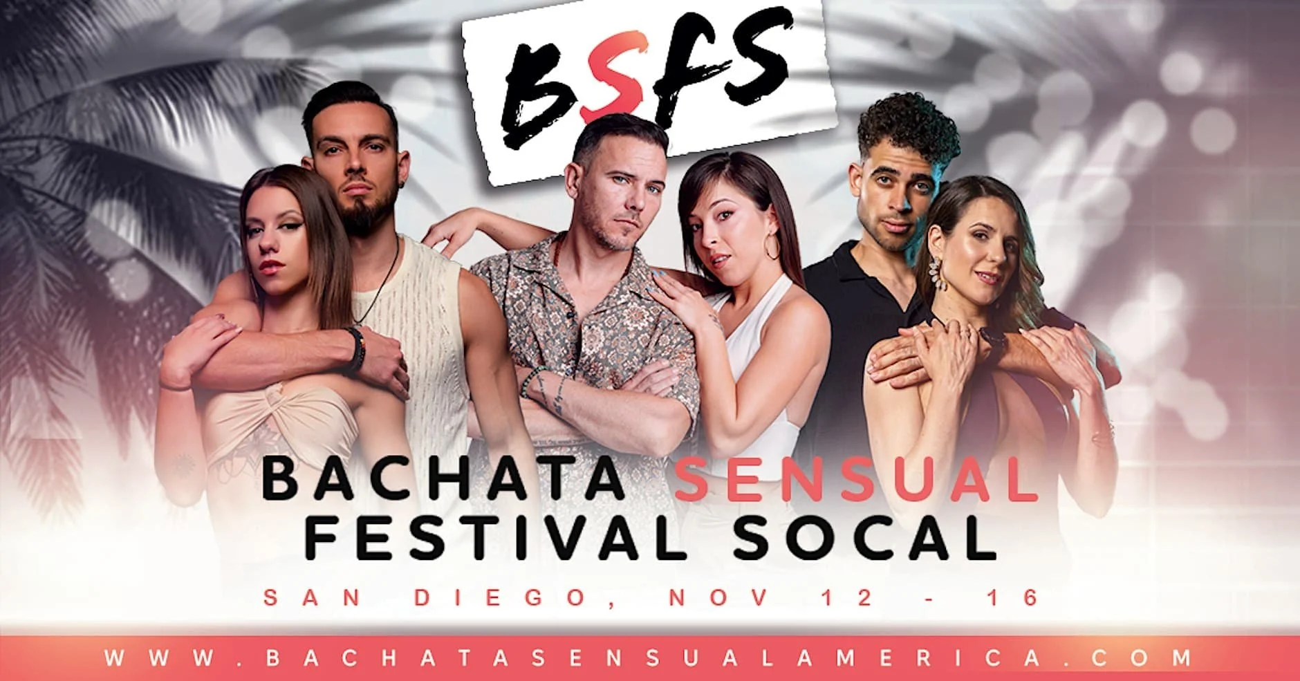 Official Bachata Sensual Festival SoCal 2026 flyer, November 12–16 in San Diego