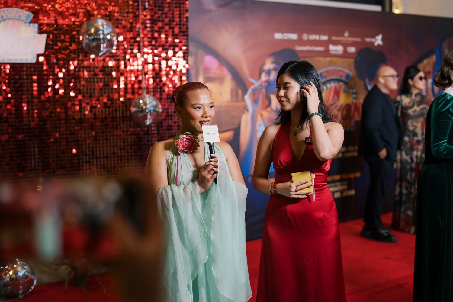 Red carpet interview at the Madame in Saigon LA premiere