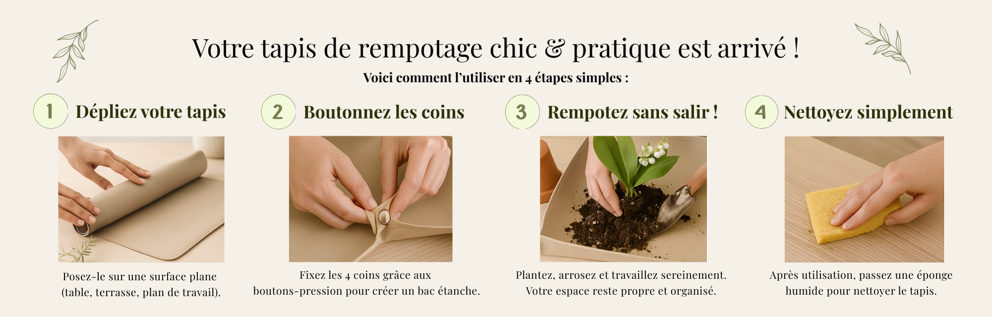 Mode d’emploi tapis de rempotage