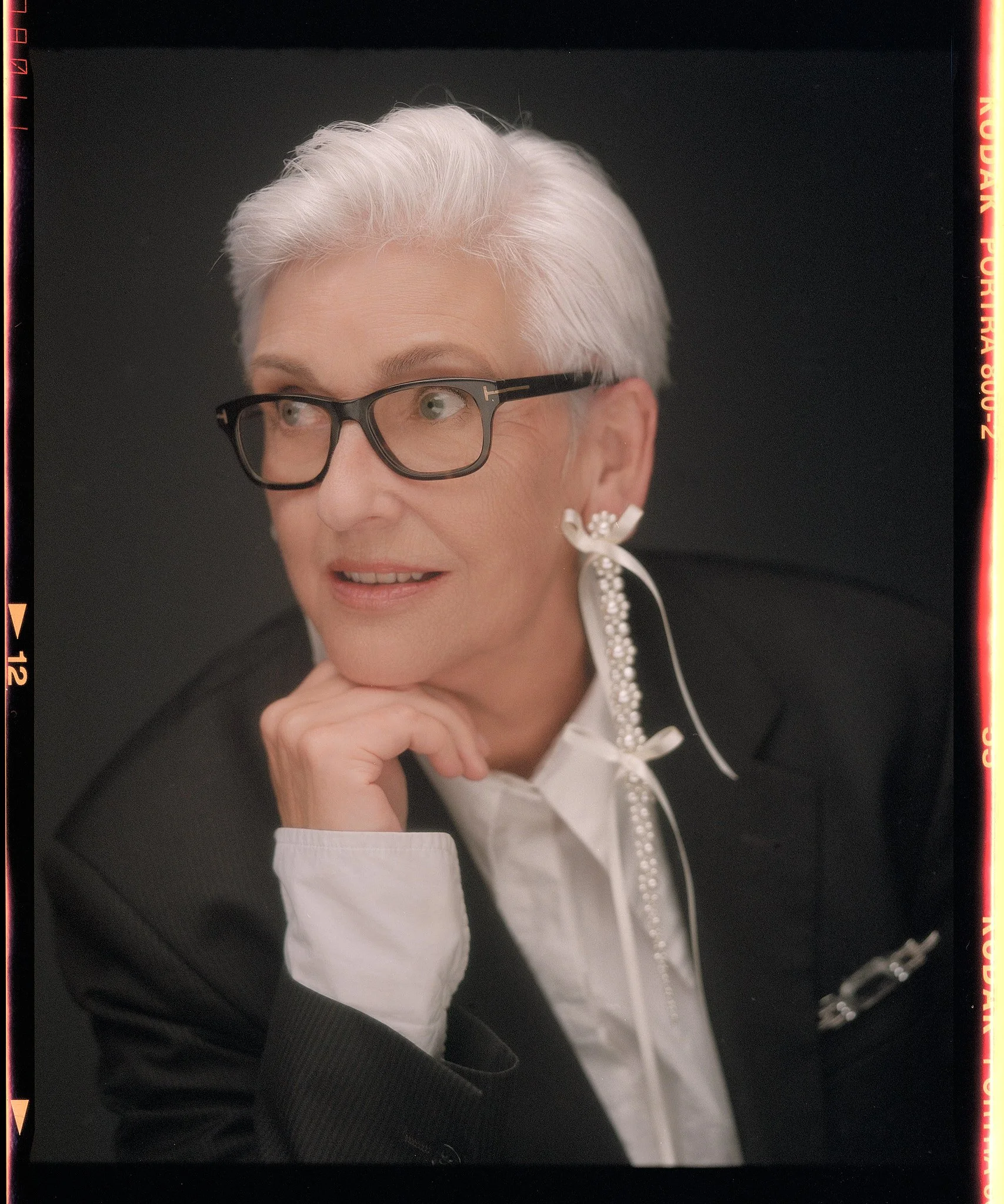 Personal brand portrait in cream blazer