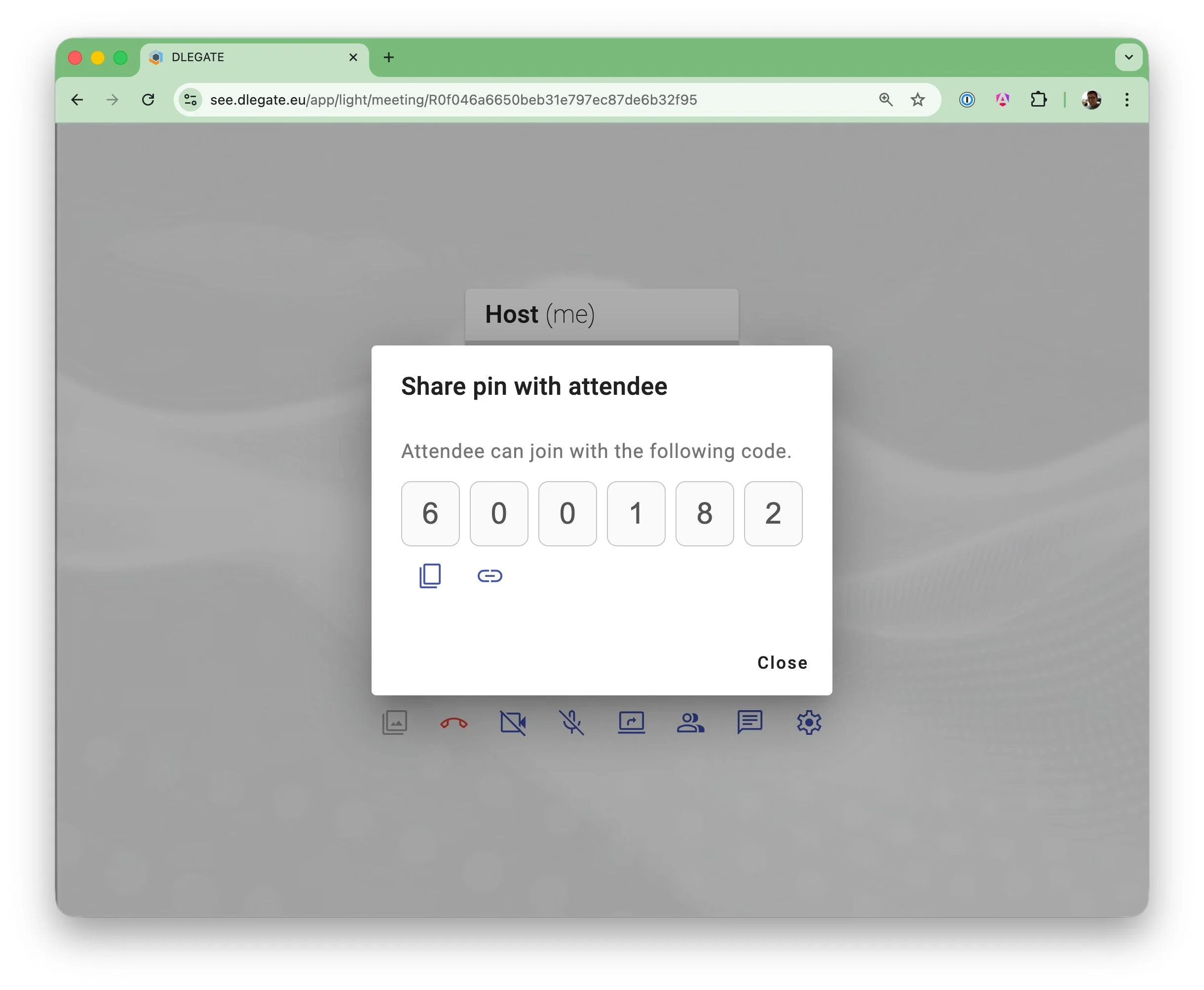 DLEGATE video session - share pin