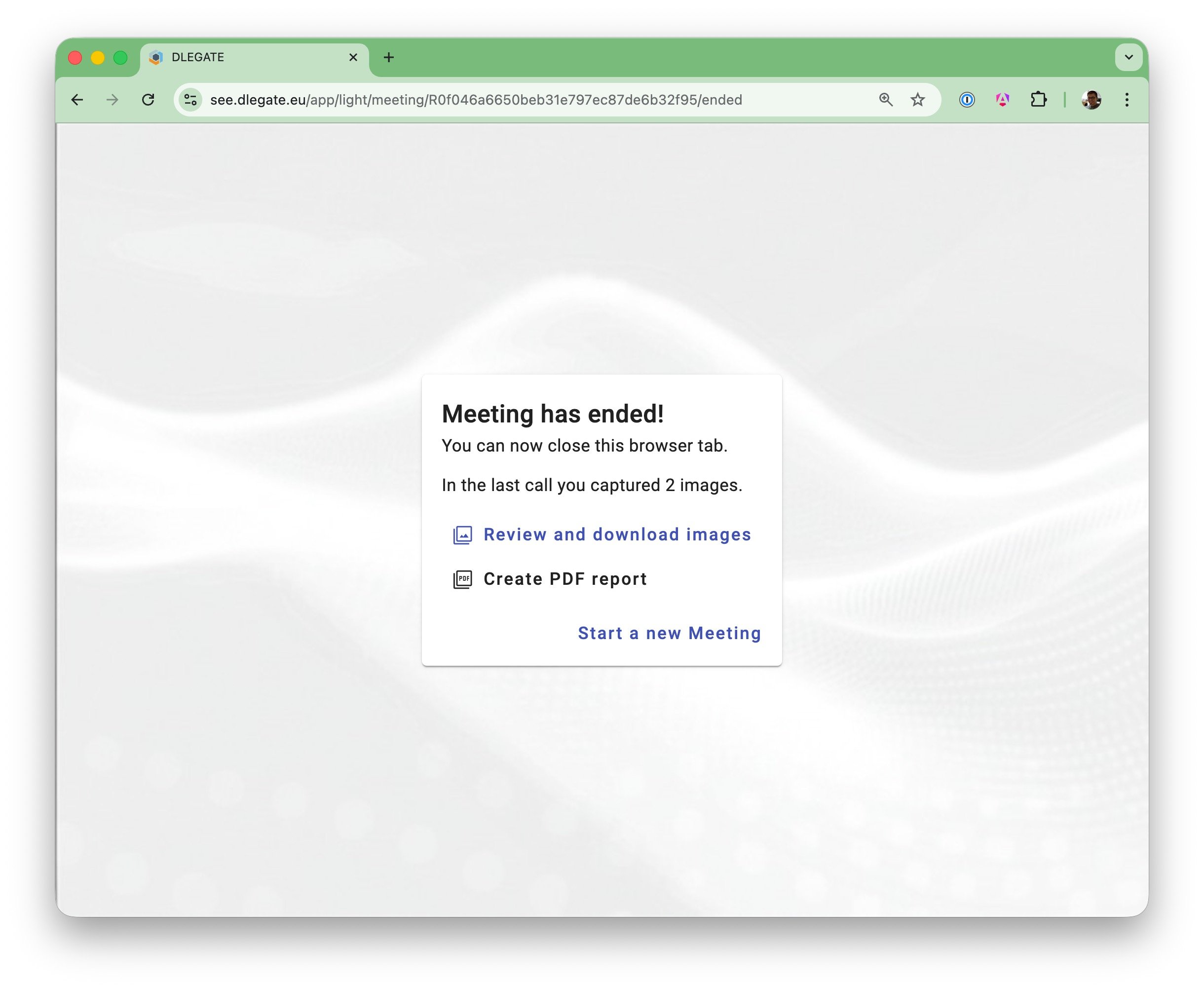 DLEGATE video session - create reports