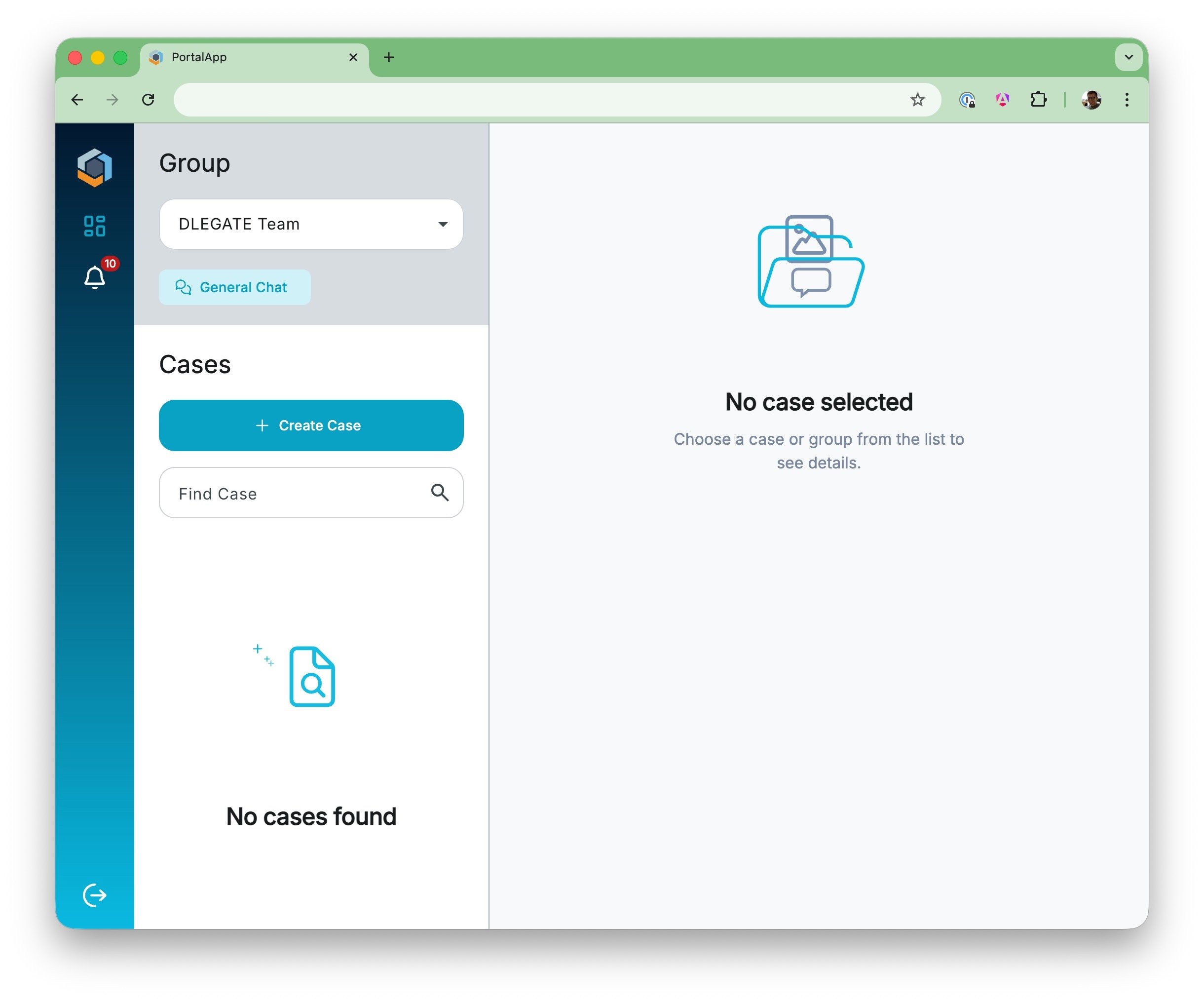 Create case pop-up with use case and reference