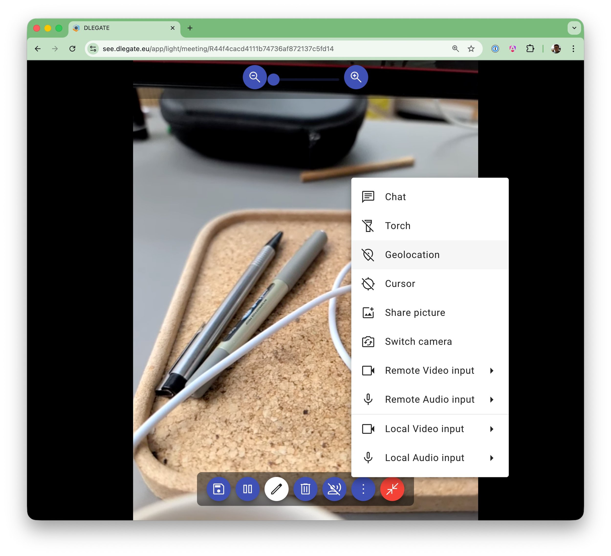 Request location from menu