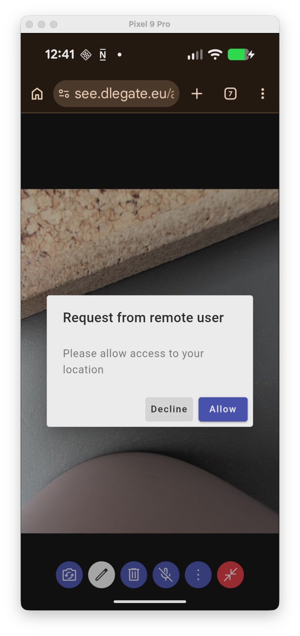User accepts location request