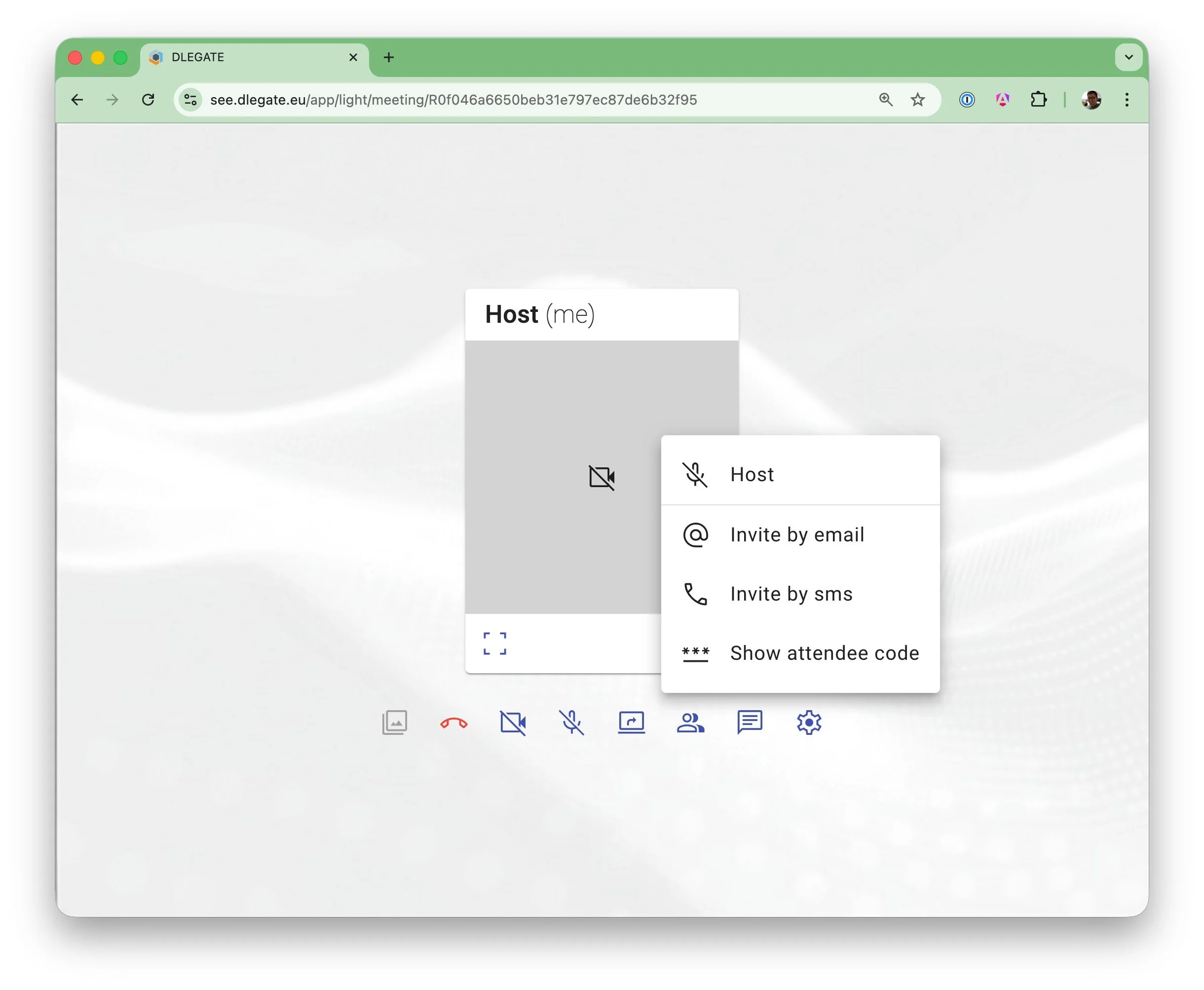 DLEGATE video session - invite attendees
