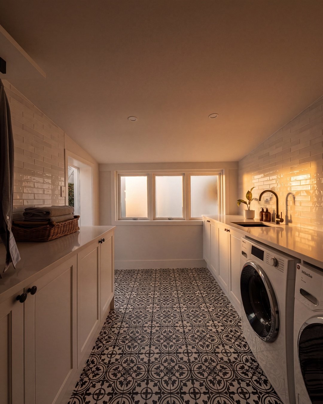 Galley laundry renovation in St Marys Bay at golden hour, Seymour Street