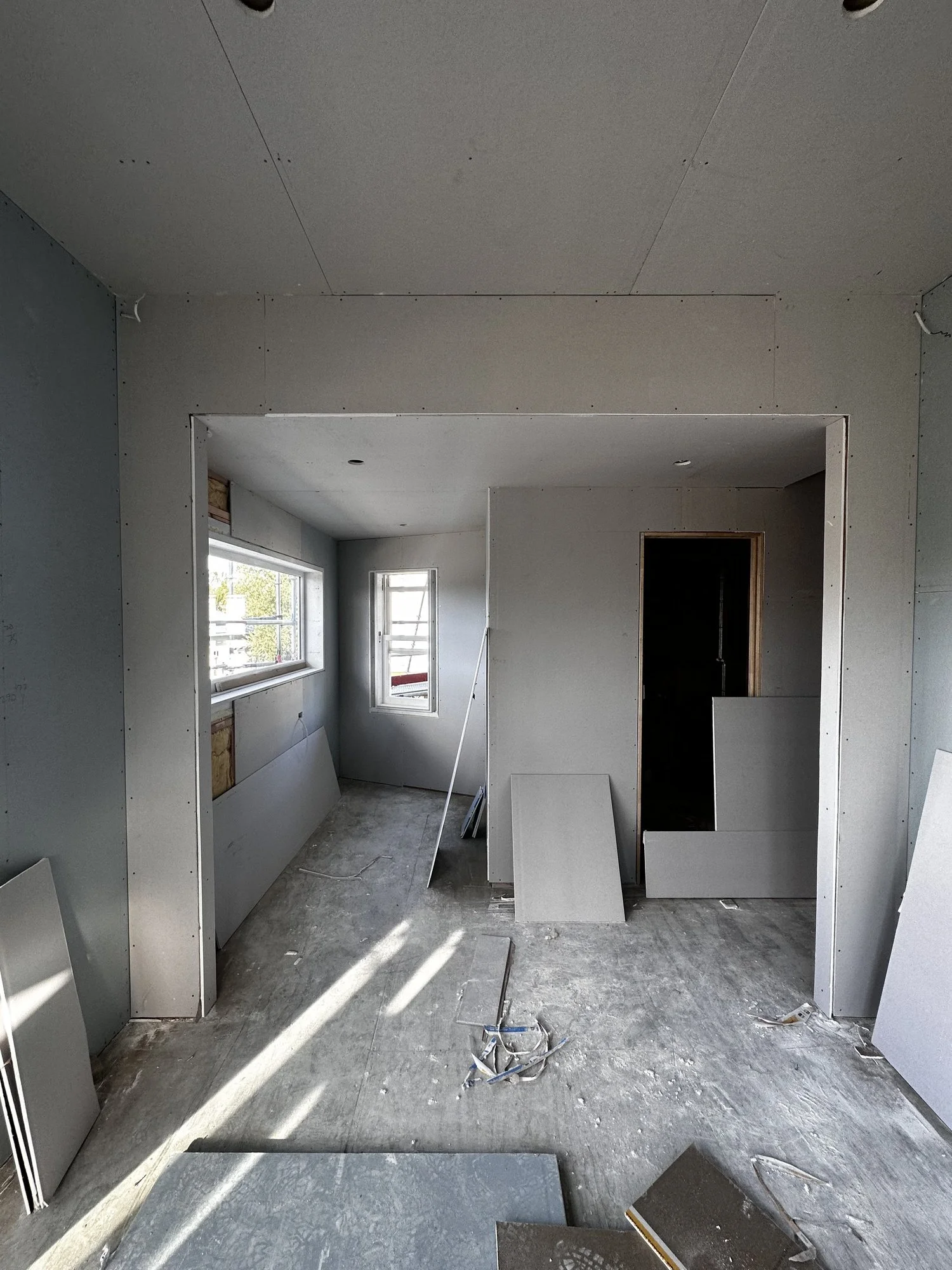 Empty room before custom joinery — Auckland