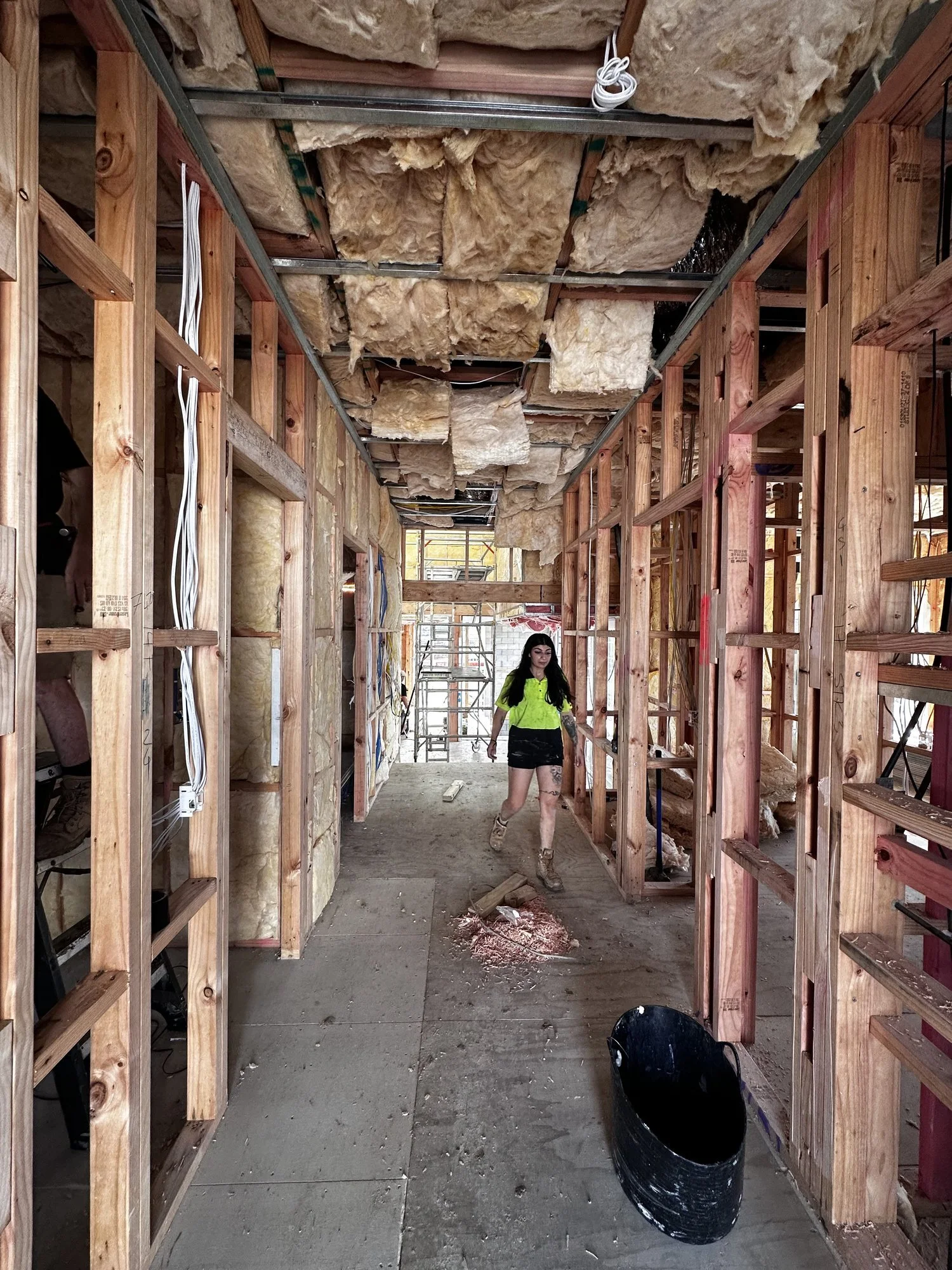 Home mid-extension, structural framing — Auckland