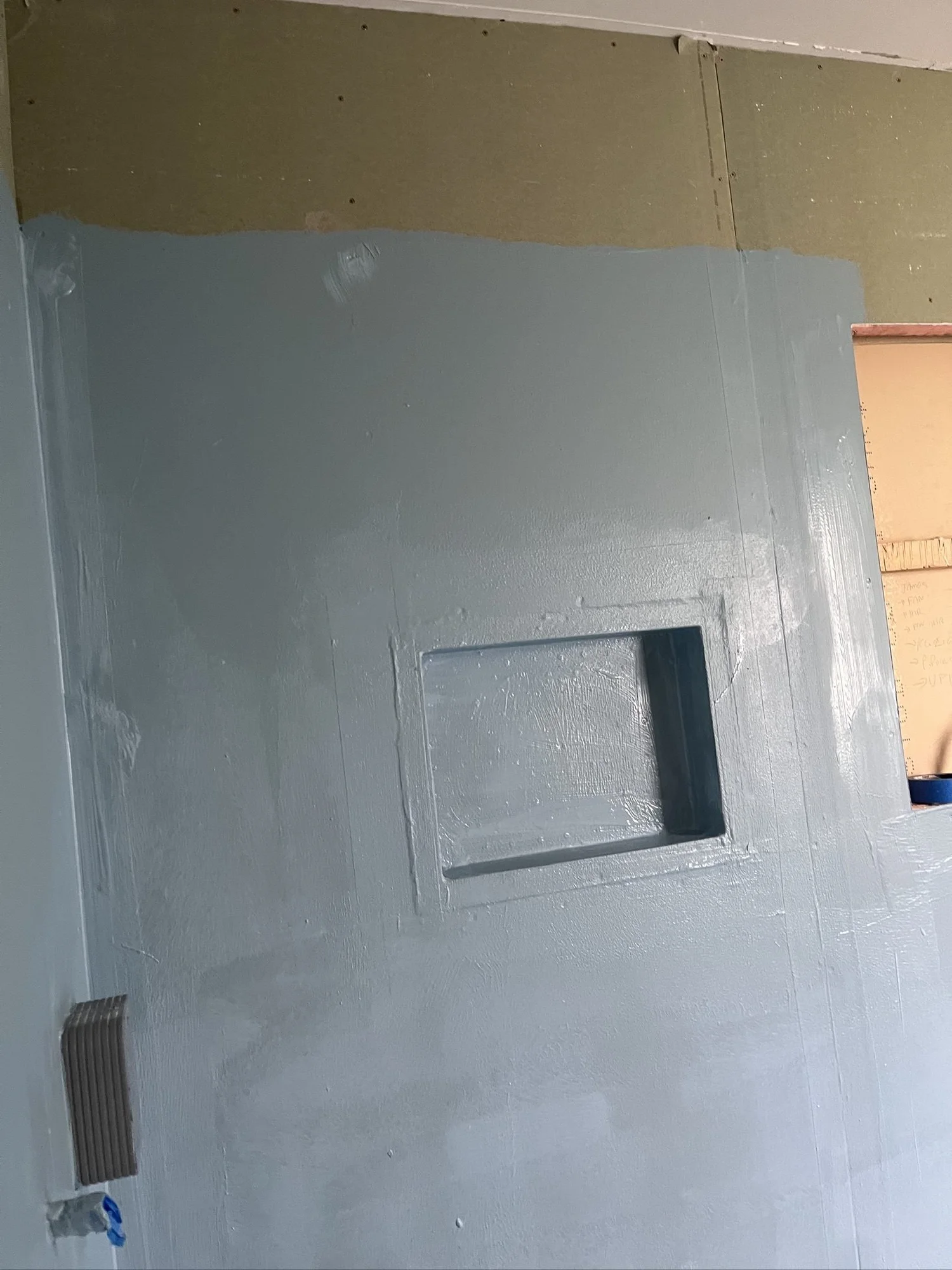 Waterproofed shower niche in the Churchouse Road family bathroom, Greenhithe
