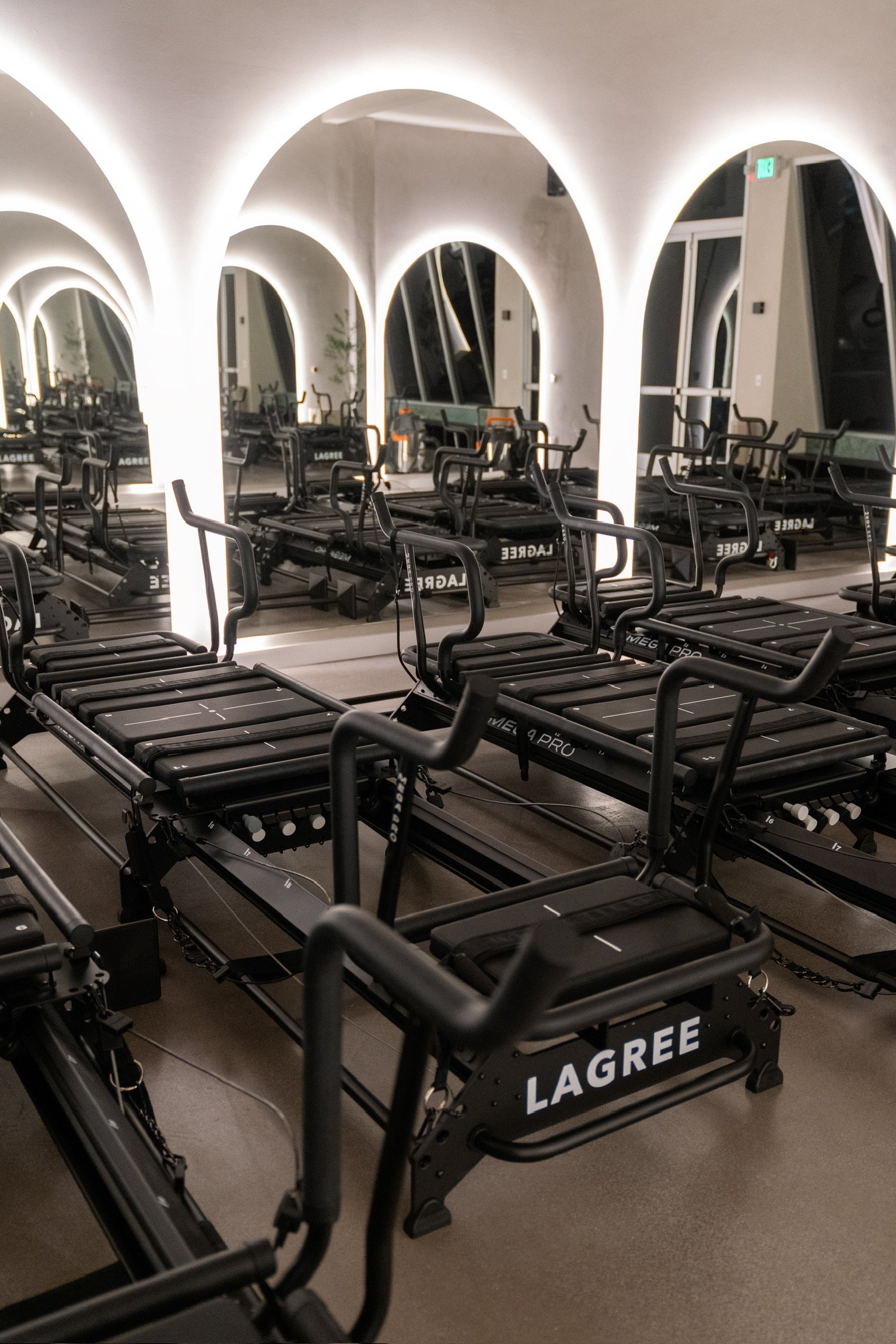 Lagree Mega Pro machine rows in Forme Burbank studio