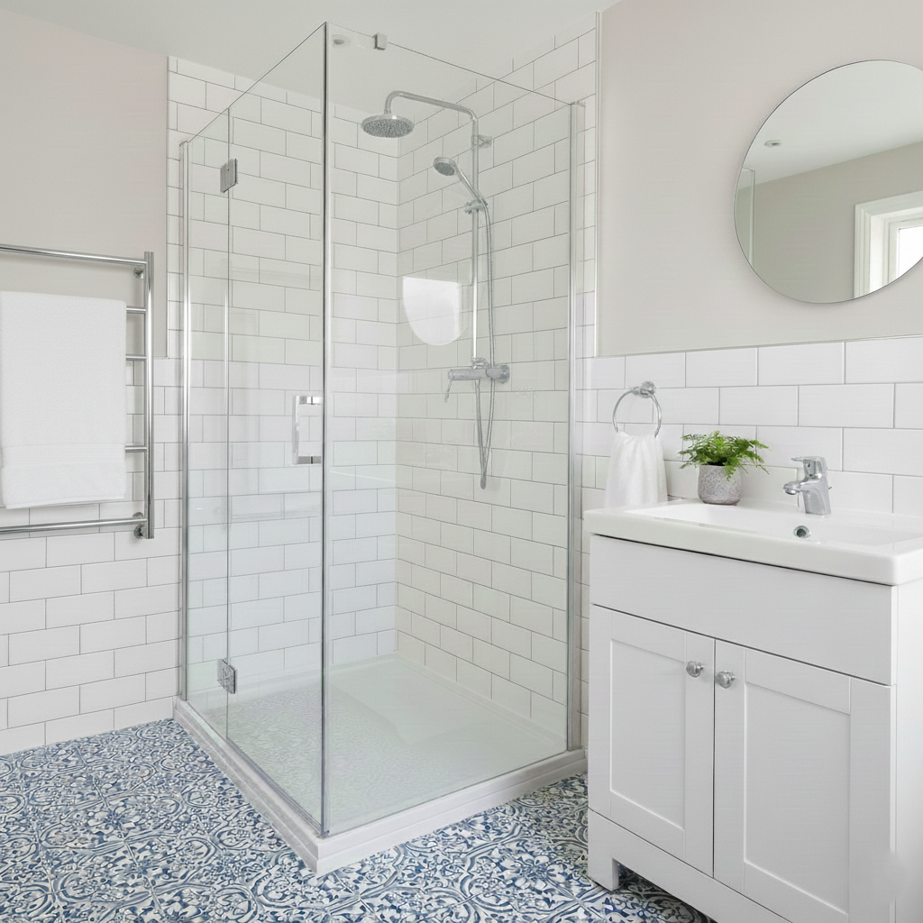 Classic Heritage Cottage Bathroom with subway tiles
