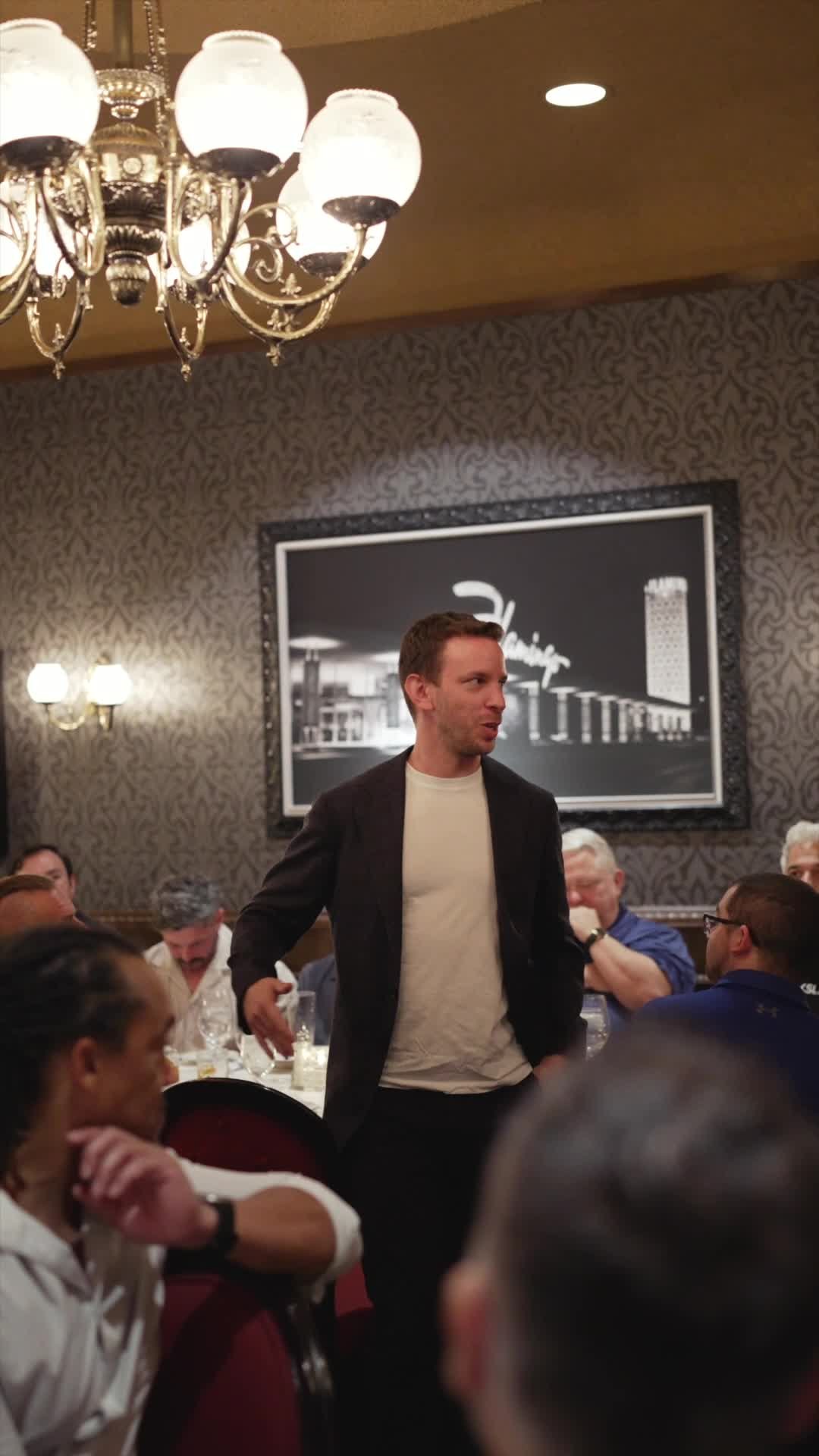 A speaker at the Golden Steer dinner