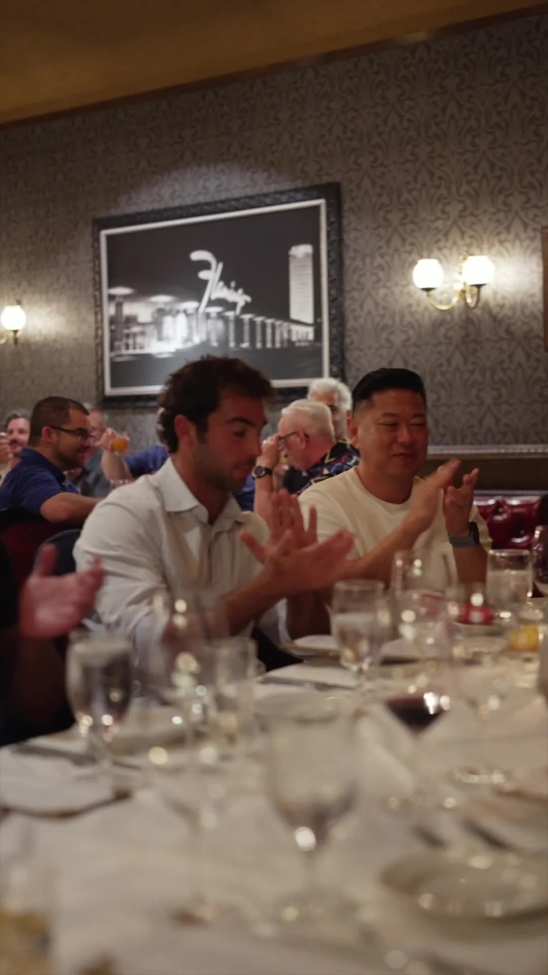 Dinner guests in conversation