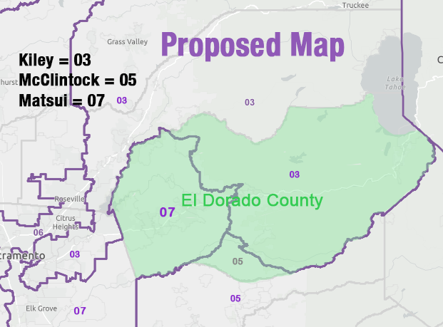 CA el dorado county proposed congressional district map