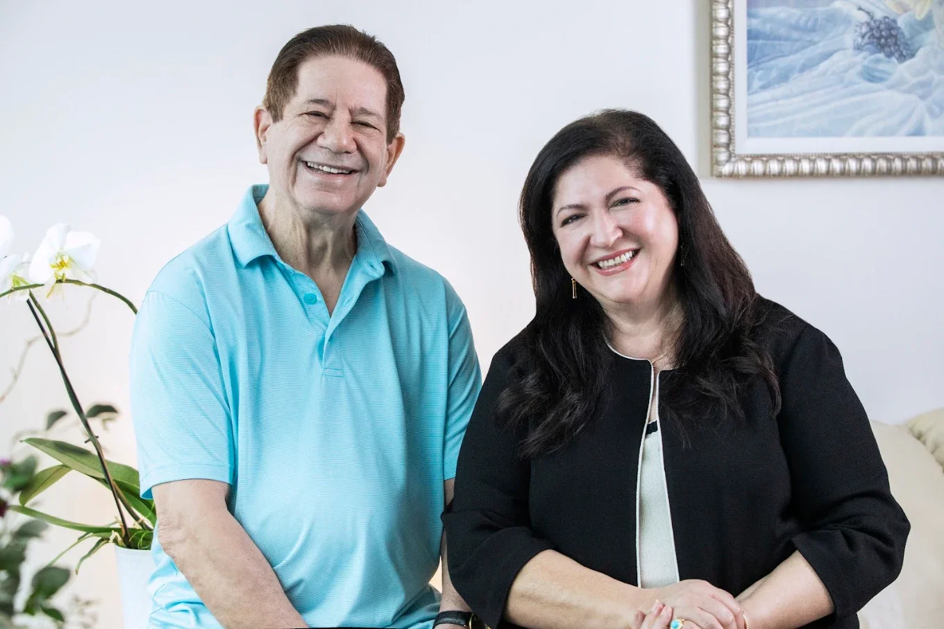 Dr. Mitra Rashidian and Dr. Robert Jaffe seated together in their office