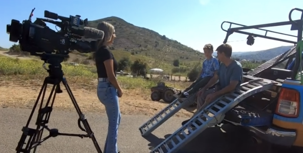 Jasmine Ramirez reporting on location during her broadcast career