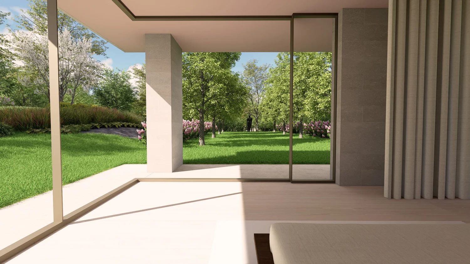 The garden seen from inside the house