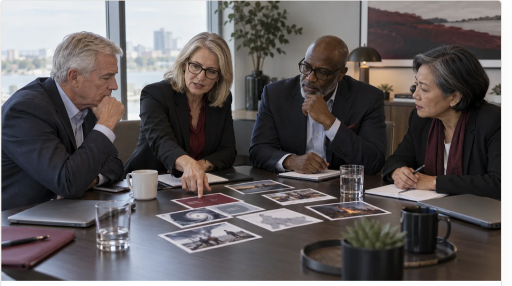 Executive team participating in a Threat Simulator