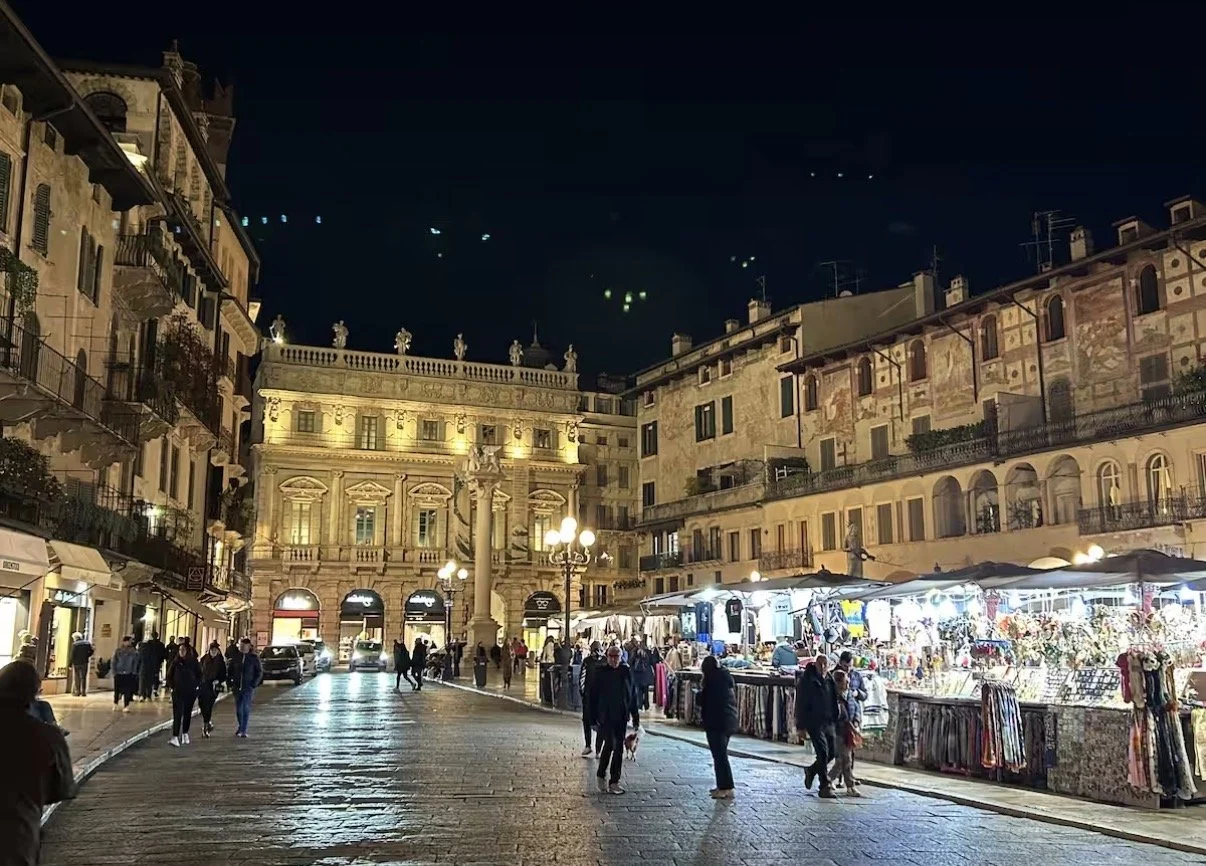 Piazza delle Erbe, Verona, in the evening