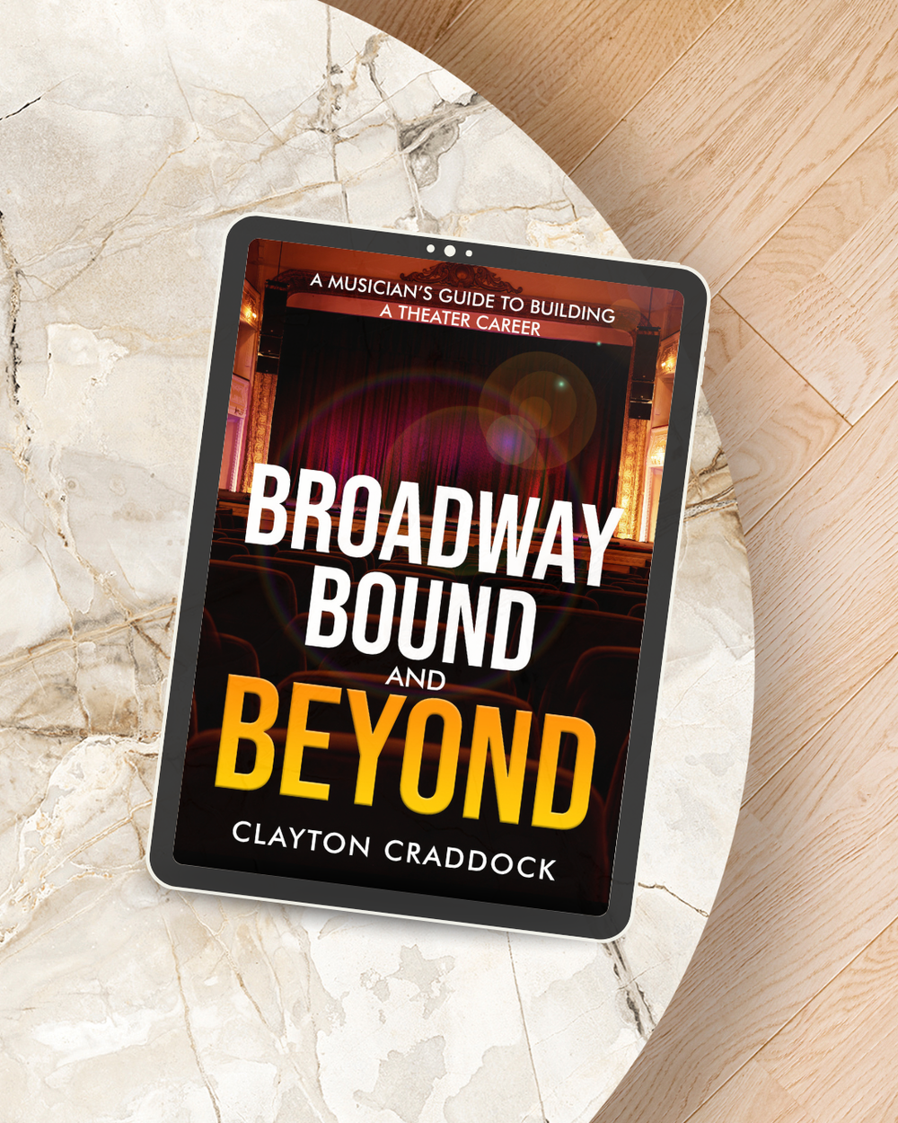 Broadway Bound and Beyond displayed on a tablet