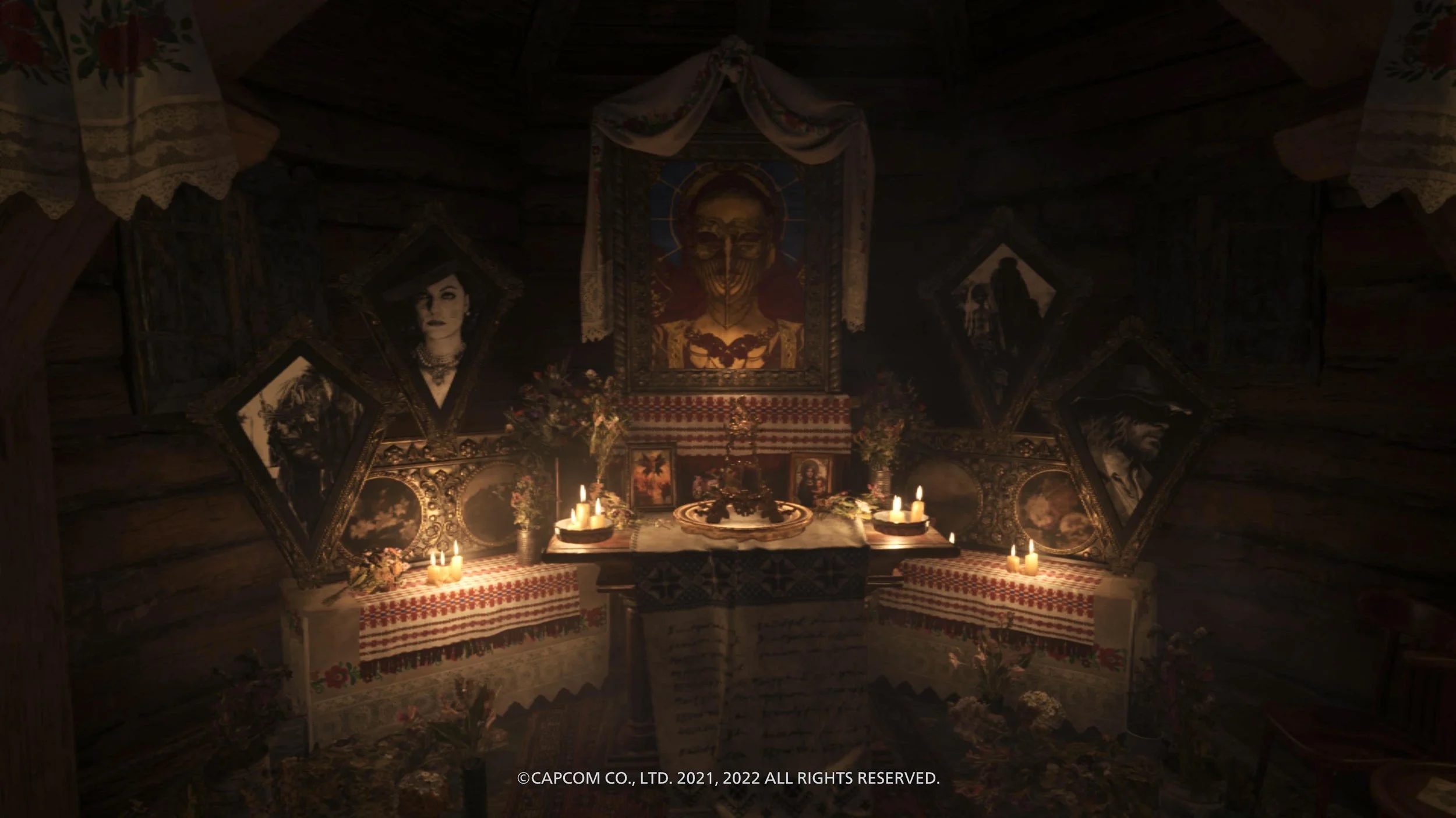 Resident Evil Village — the mural of the four lords