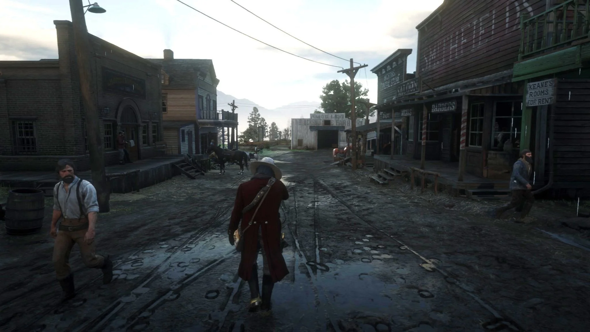 The frontier town of Valentine in Red Dead Redemption II