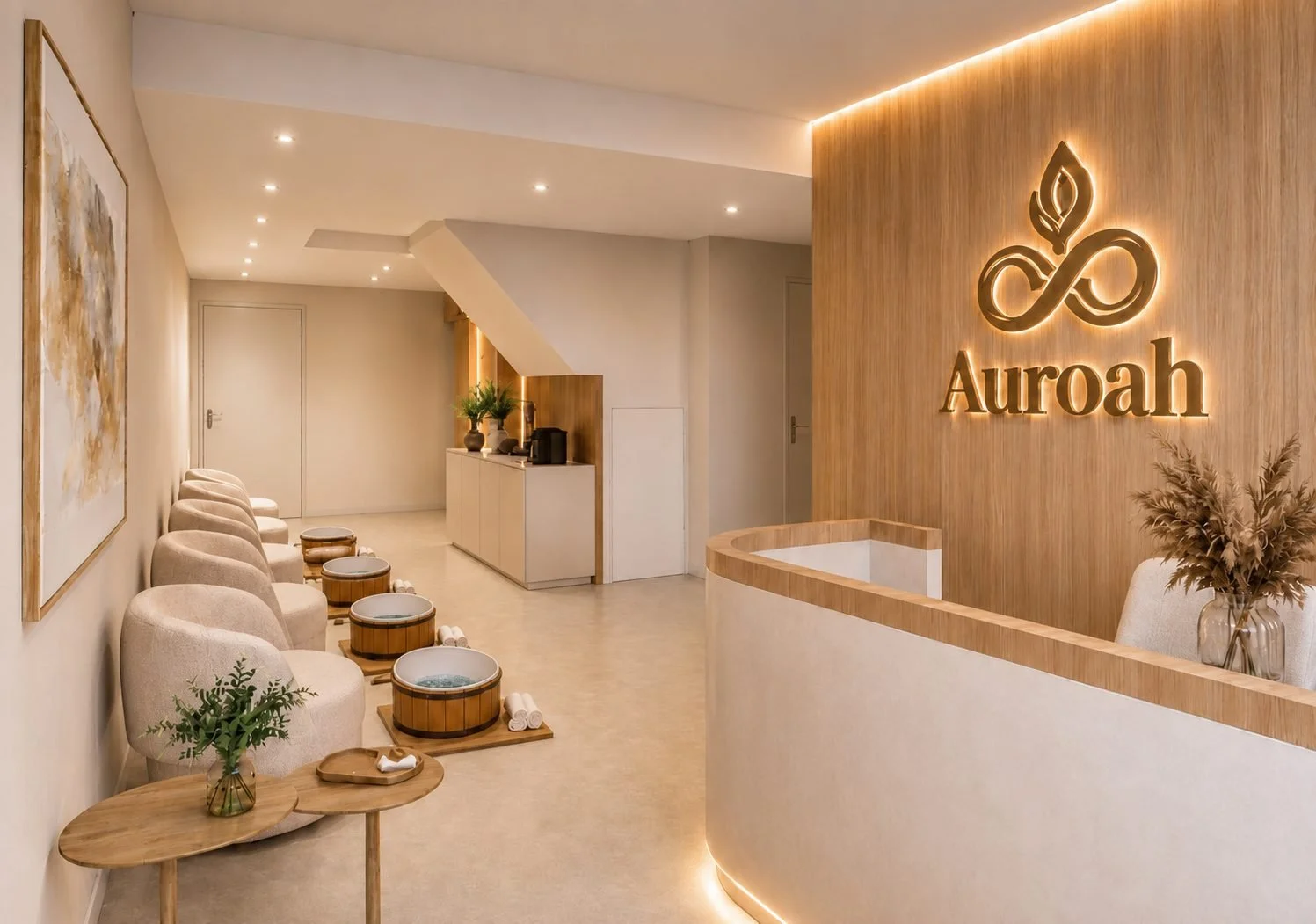 Recepção da franquia Auroah Spa