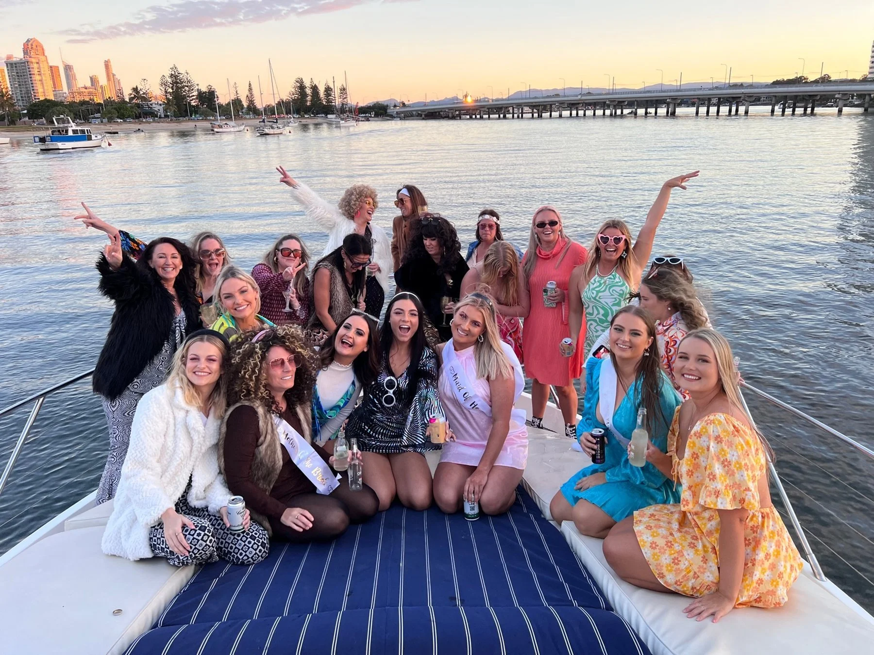 Retro-themed Gold Coast Hens Party Cruise on private yacht