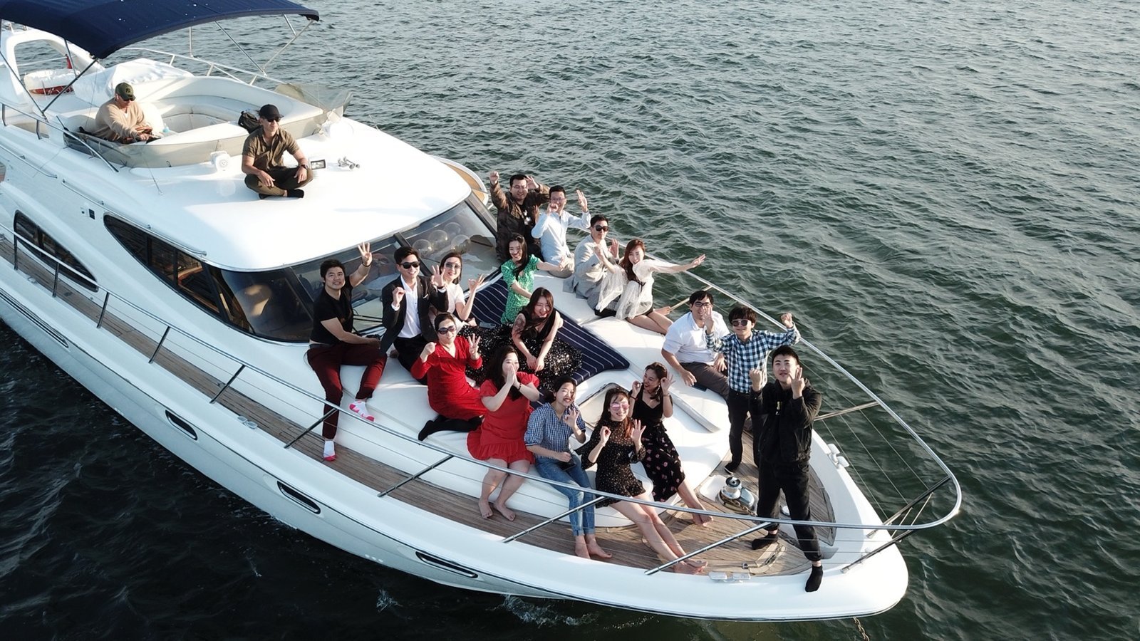 Aerial view of group charter cruise Inspiration Gold Coast