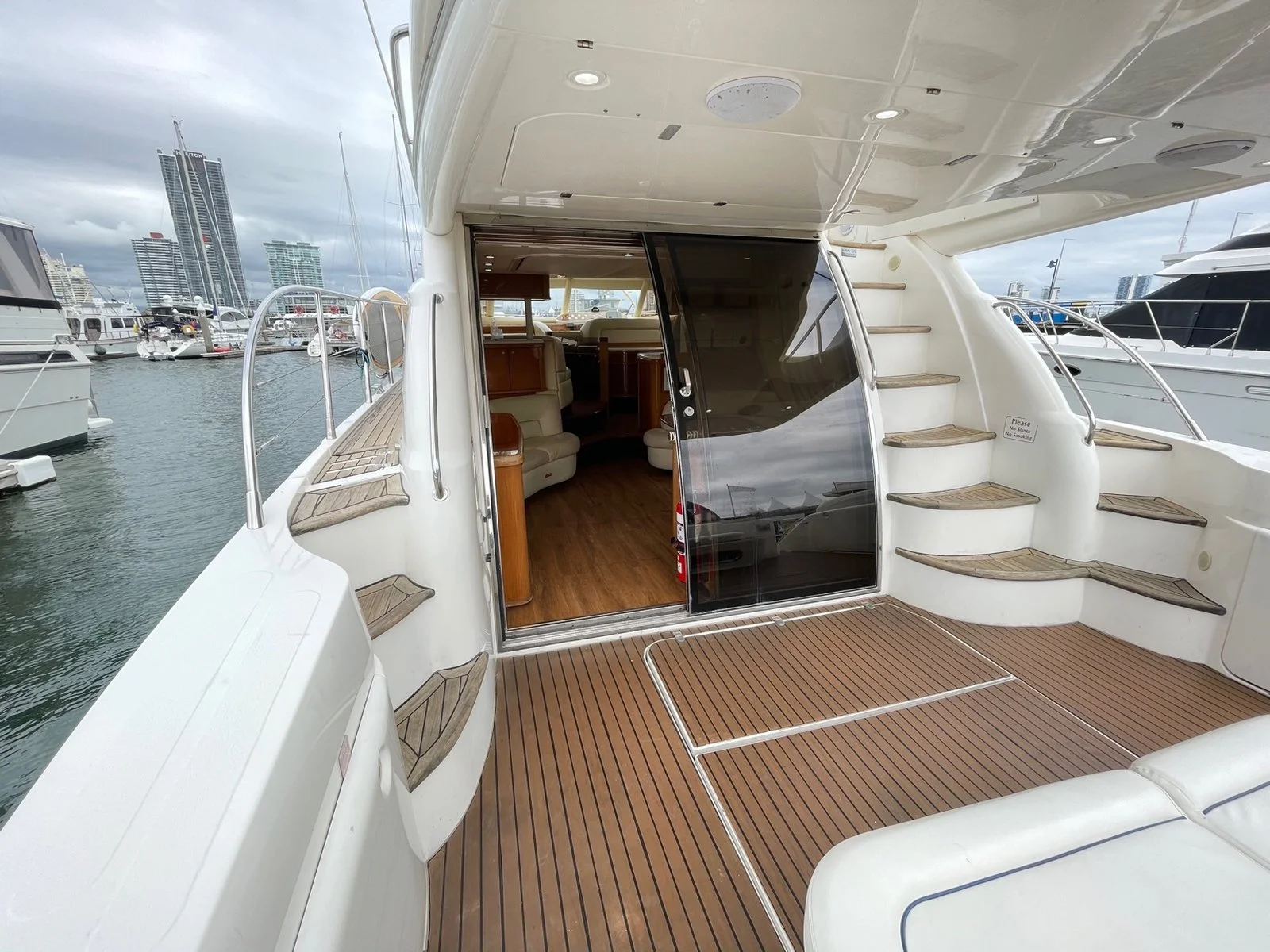 Main deck stairs and entry on Inspiration yacht