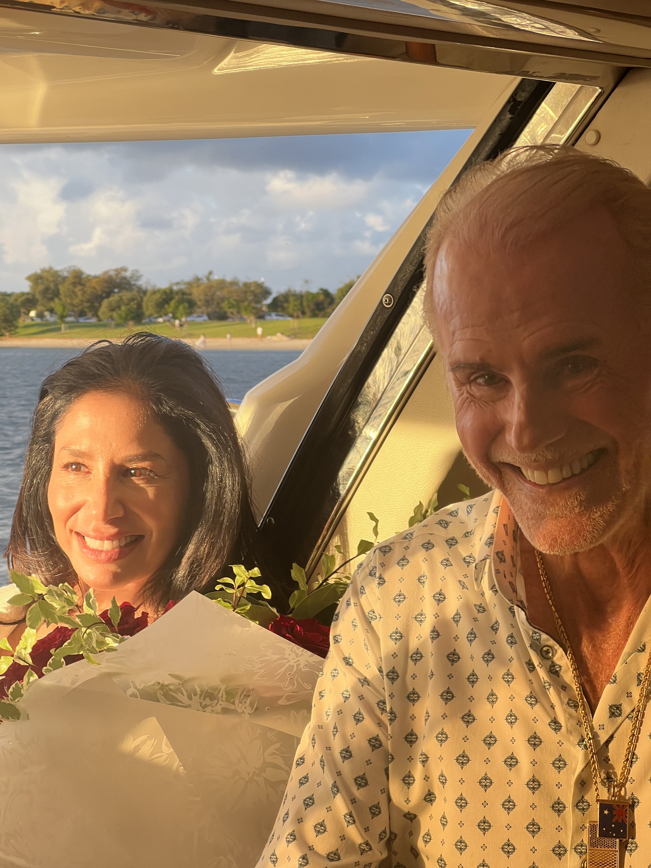 Grazing platter and champagne on yacht