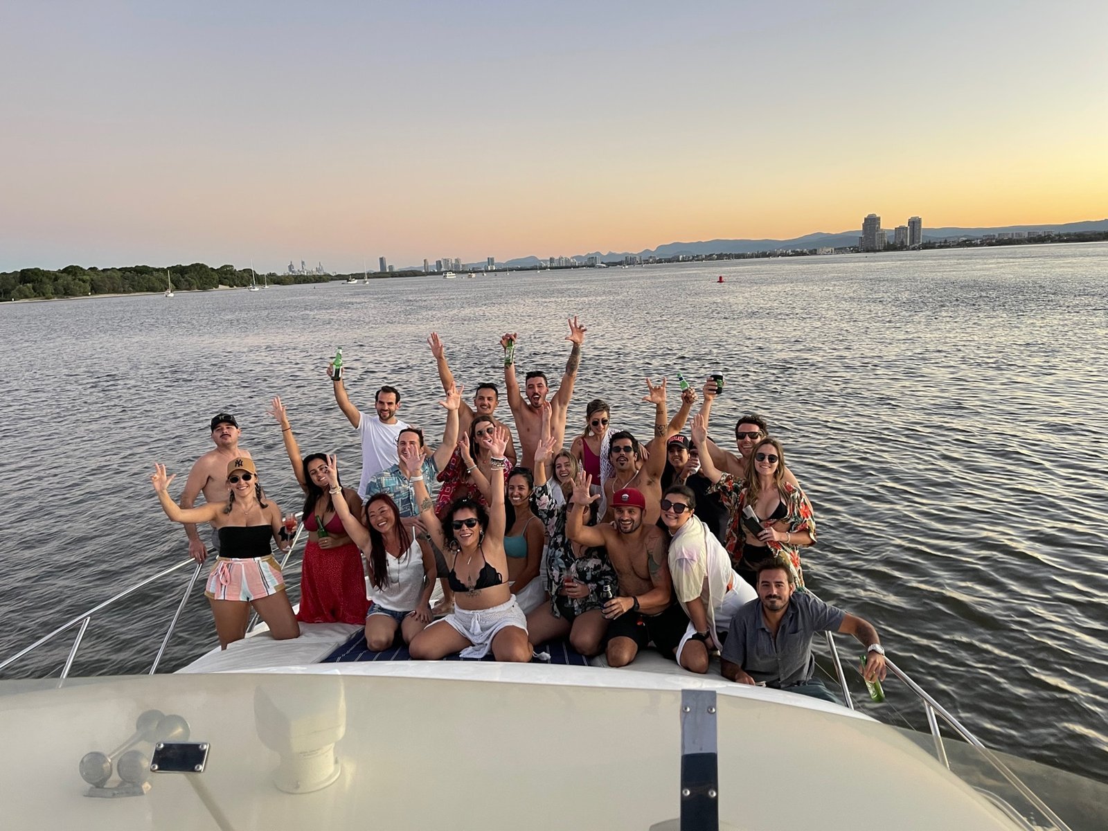 Group sunset cruise on Gold Coast during holiday season