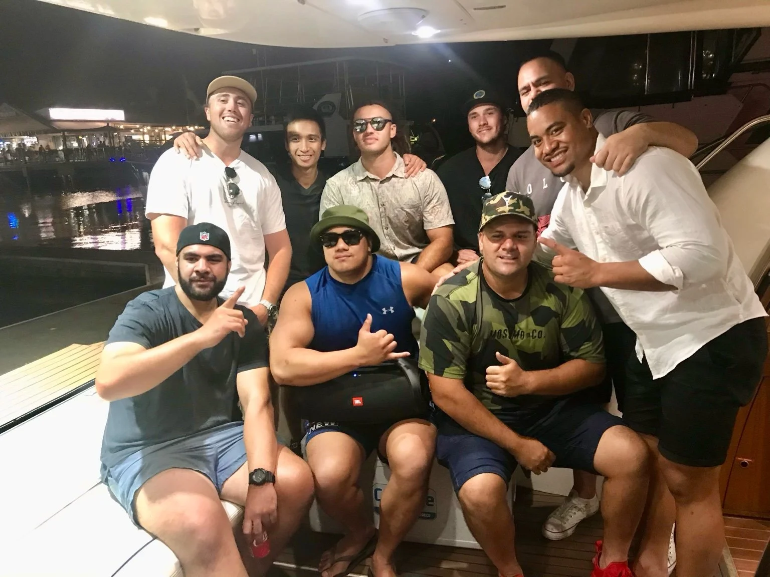 Bucks party group on a Gold Coast boat cruise