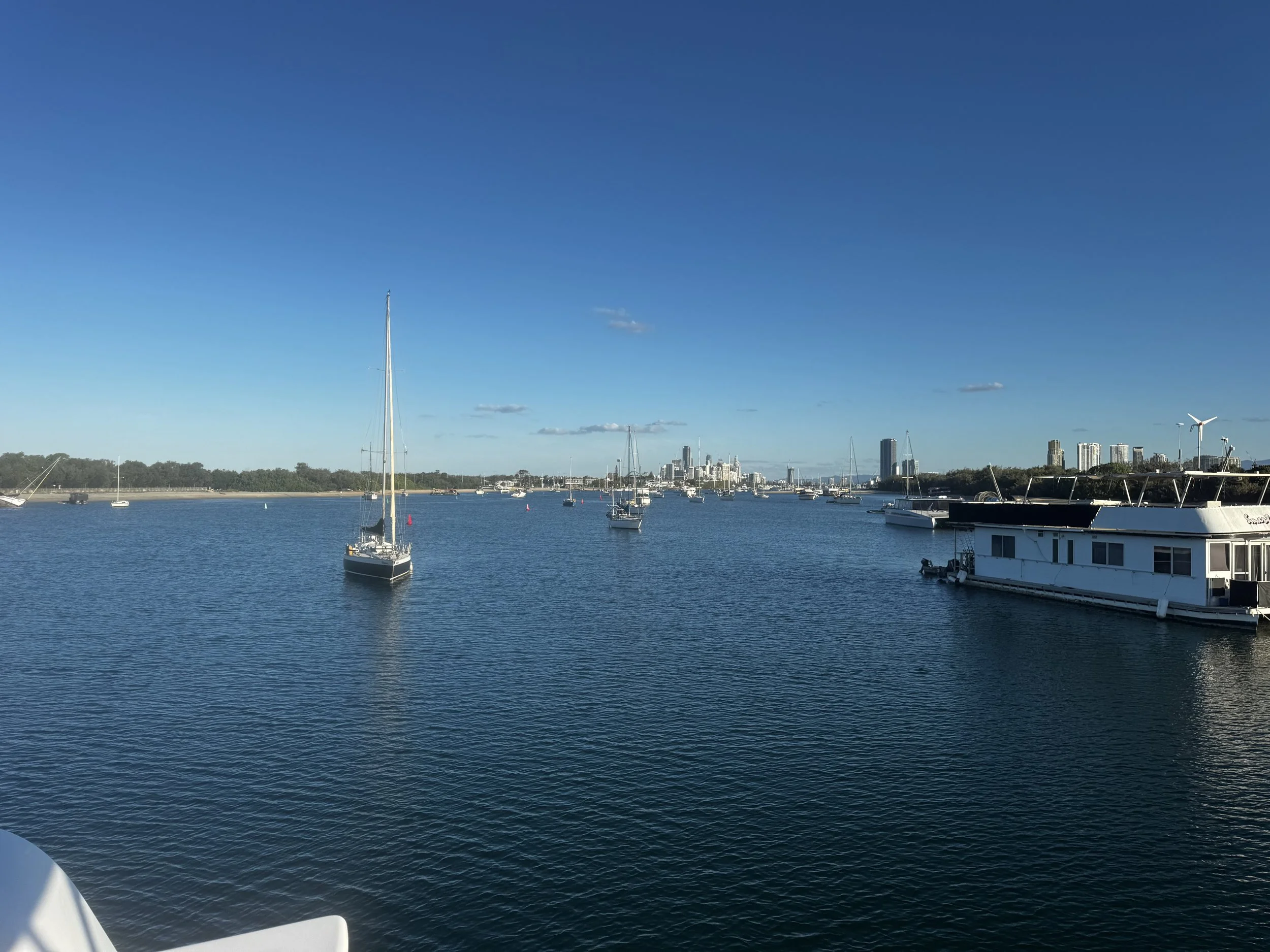 The Spit yacht hire stop near Main Beach and Seaway