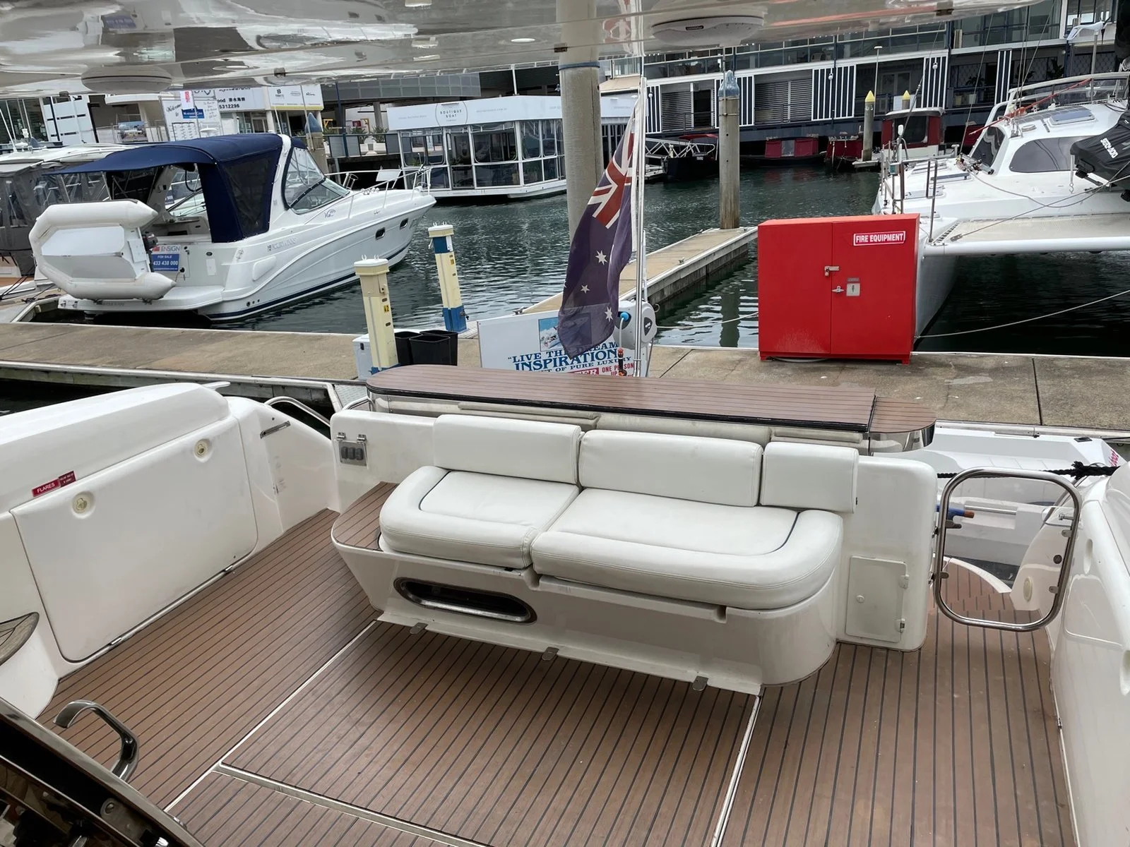 Cockpit seating area on Inspiration Cruises yacht