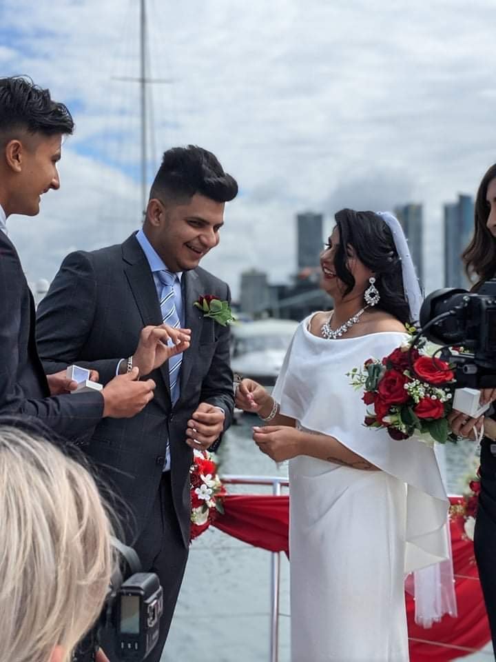 Exchanging rings on private cruise