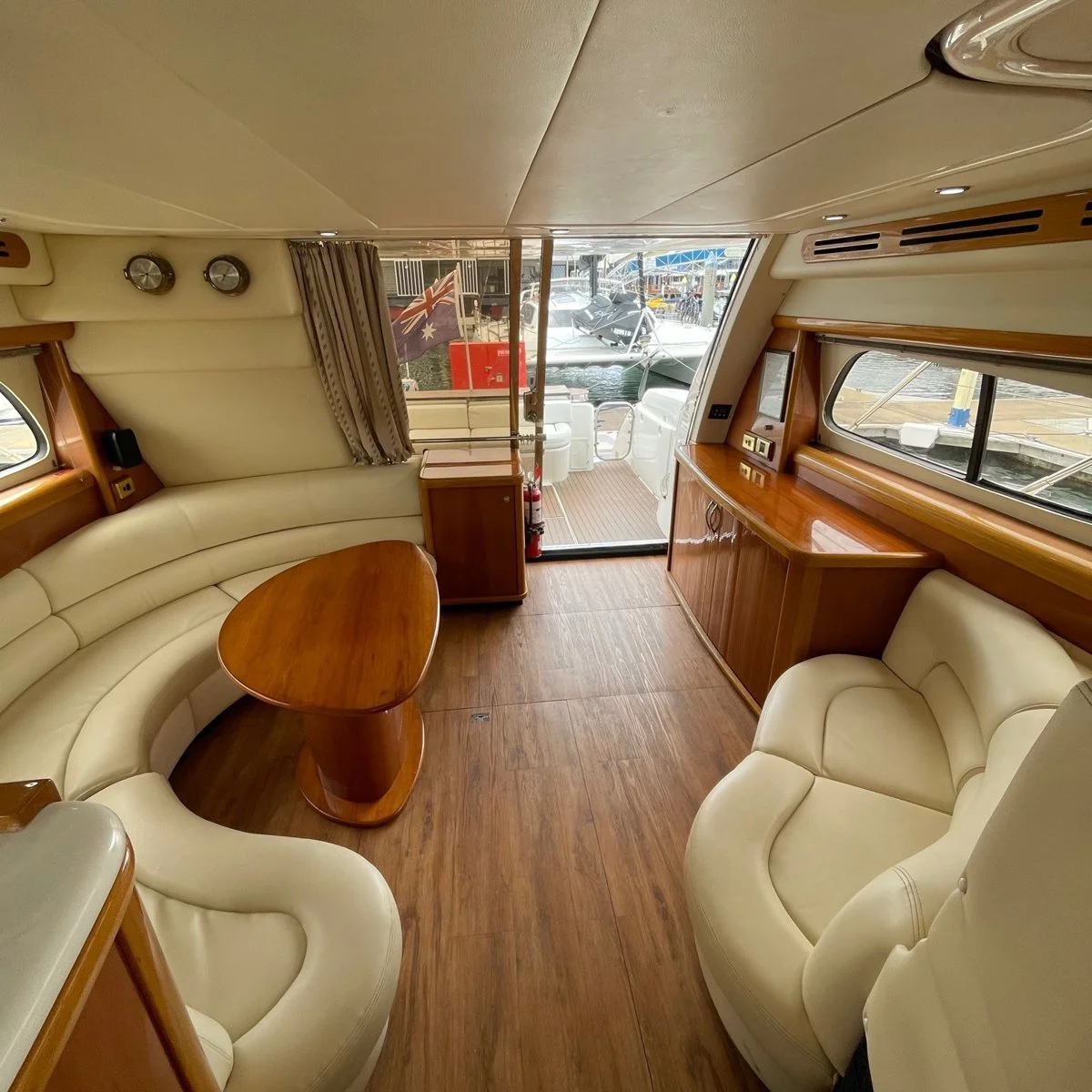Interior details onboard the Inspiration yacht