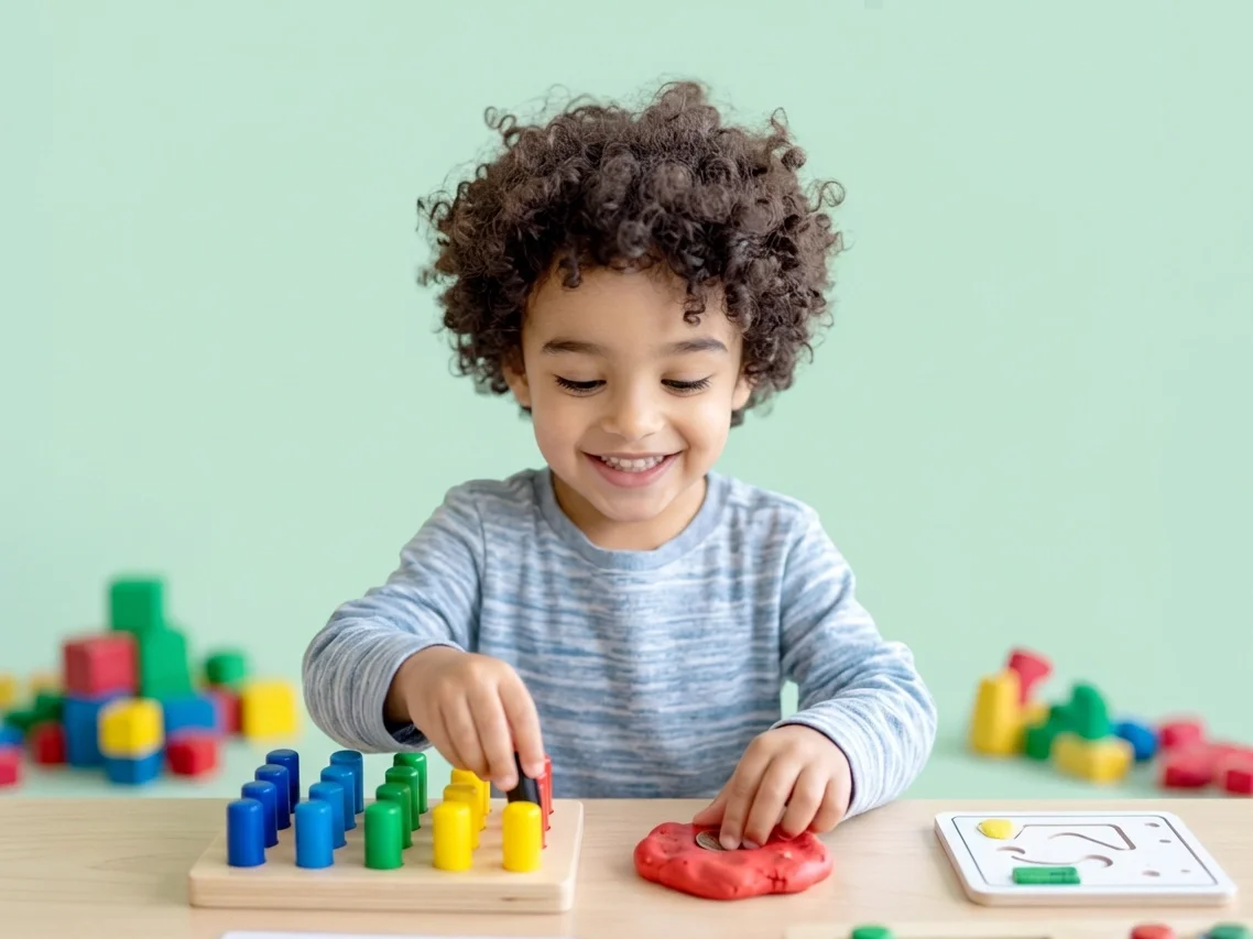 Child receiving occupational therapy support