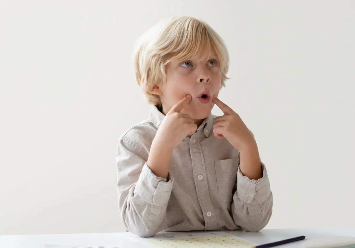 Child receiving speech therapy support