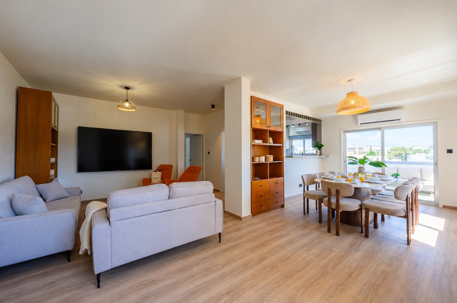 Calian Court open-plan living room, central Limassol