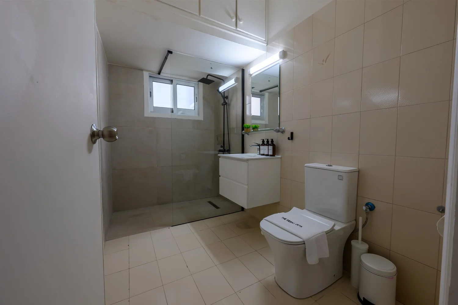 Calian Court — Bathroom with walk-in rain shower