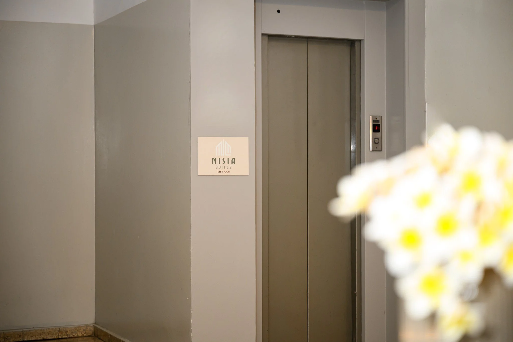 Nisia Suites building — Lift to the top floor
