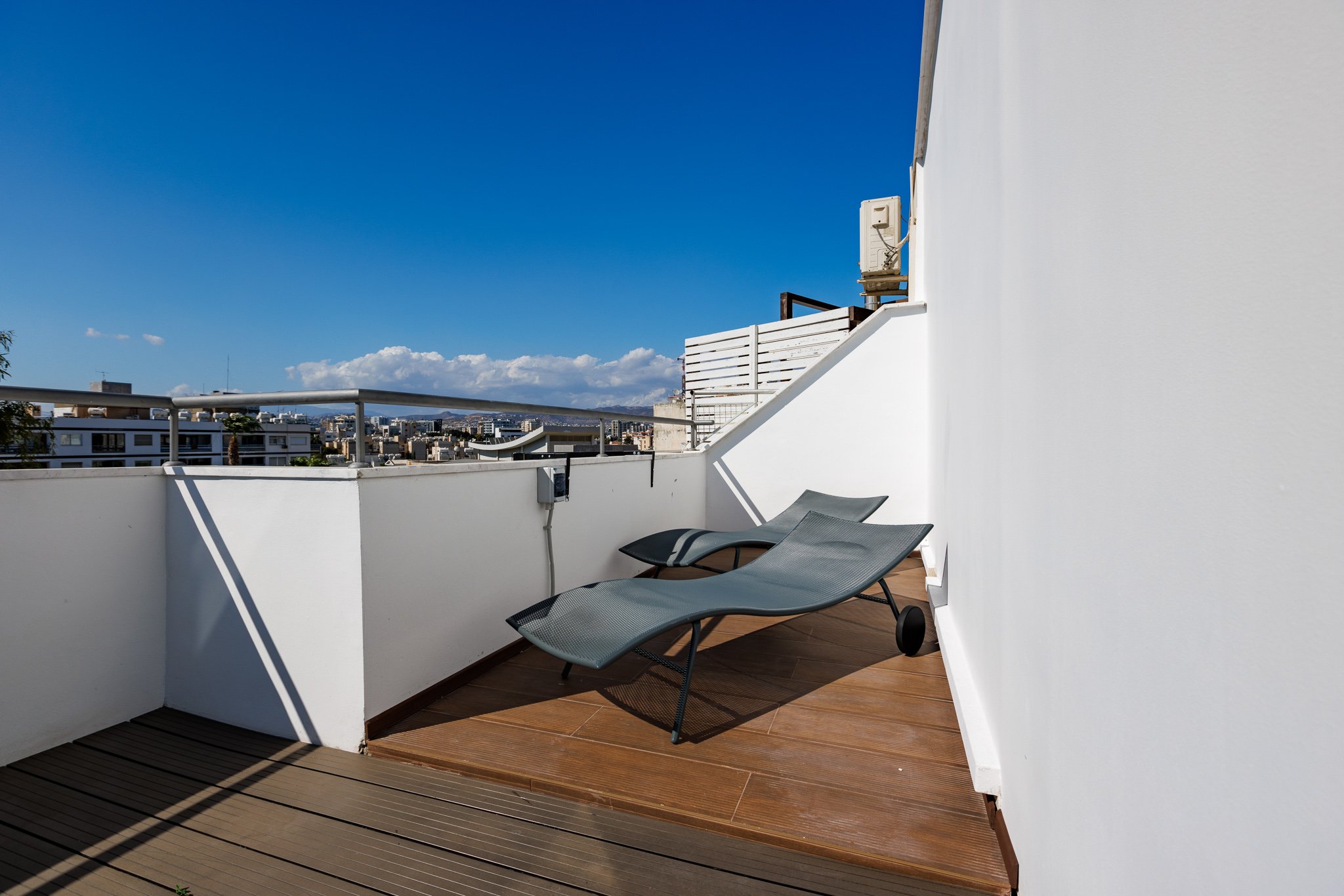 Terrace with sunbeds