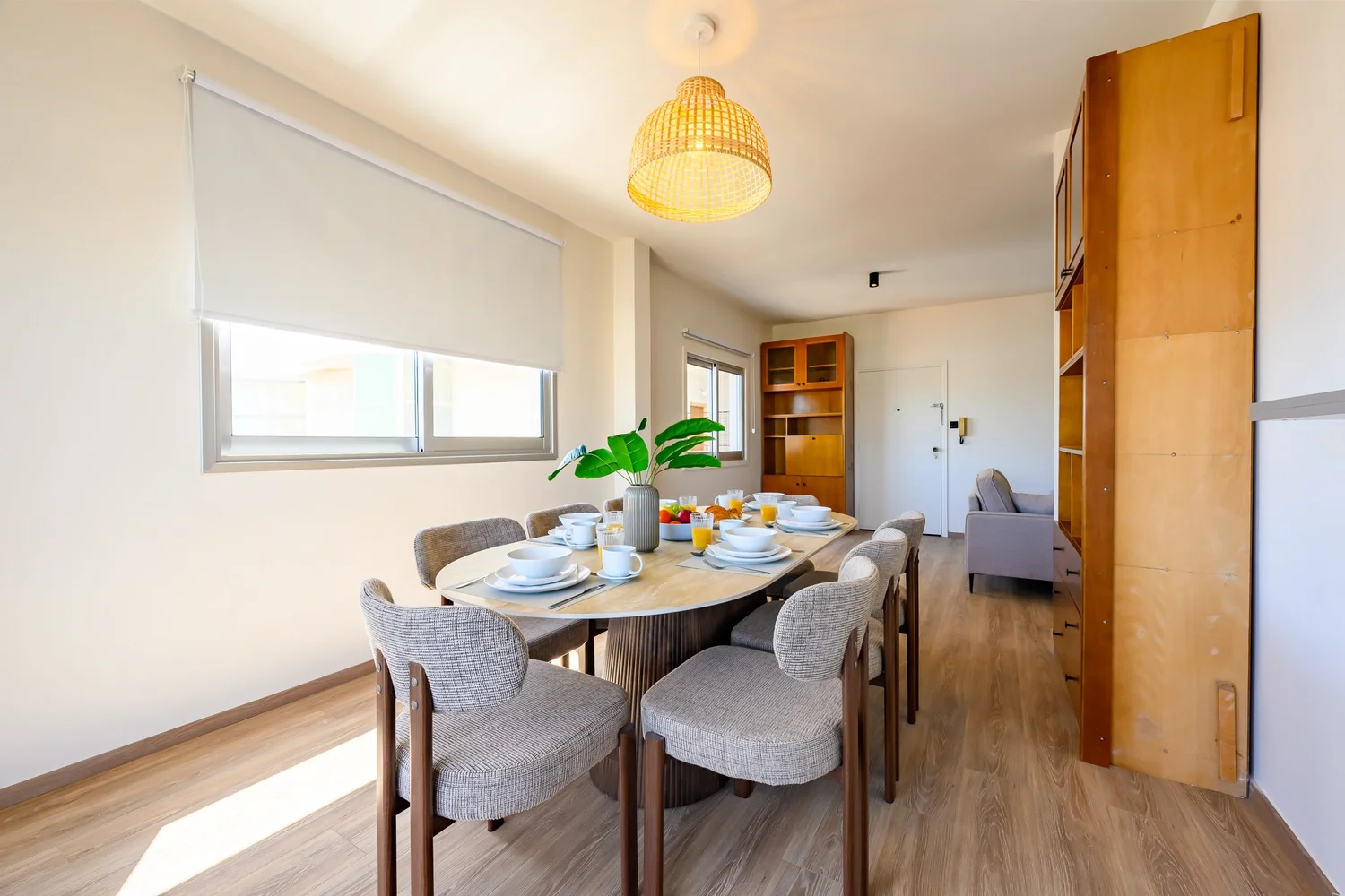 Calian Court — Dining table by the window