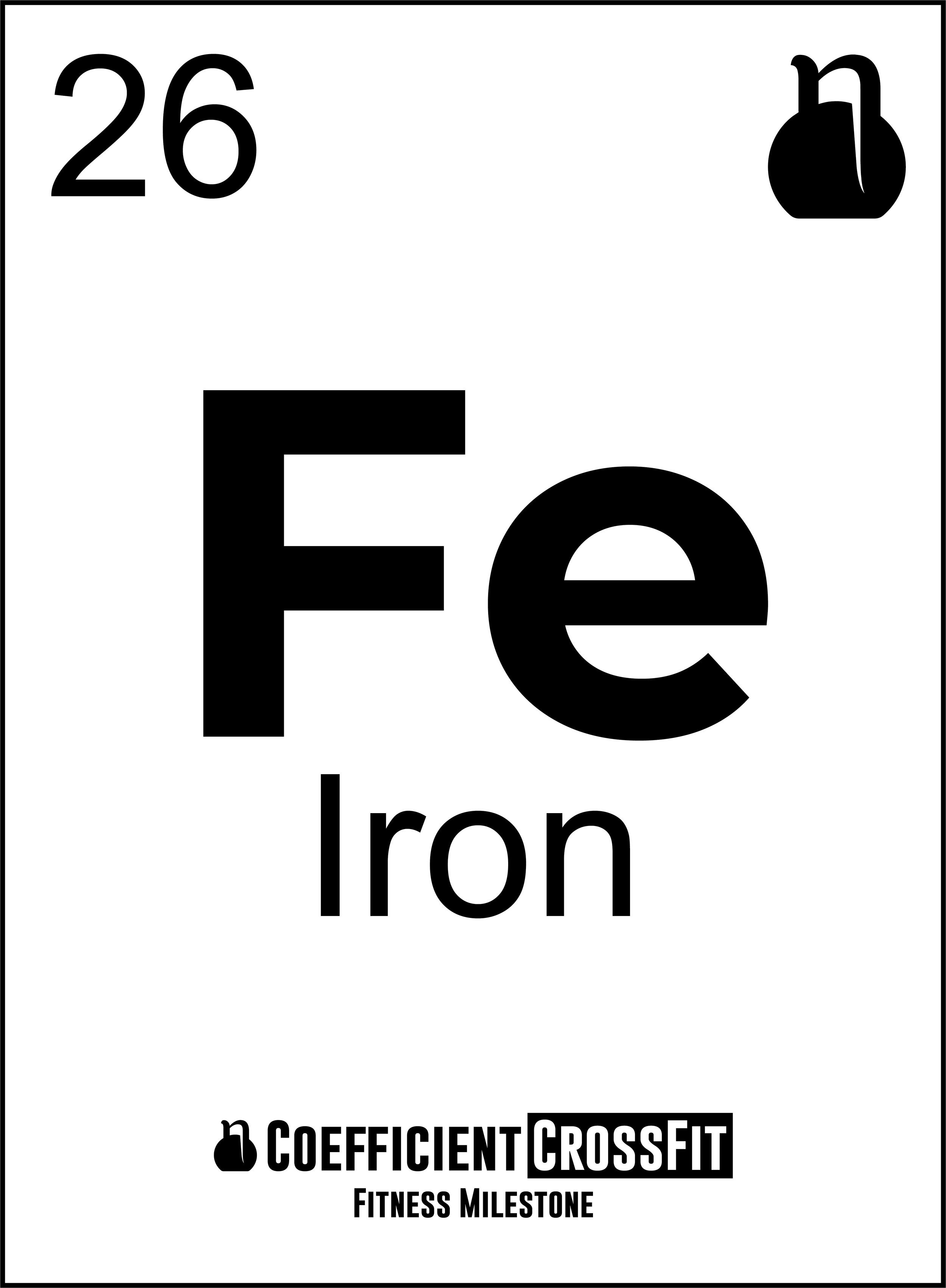Iron, Fe 26: Coefficient CrossFit Fitness Milestone card